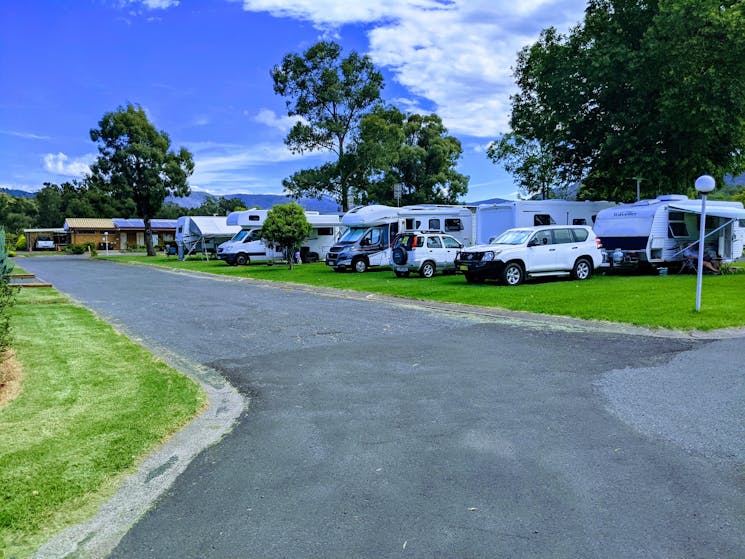 Plenty of parking for RV's of all shapes and sizes