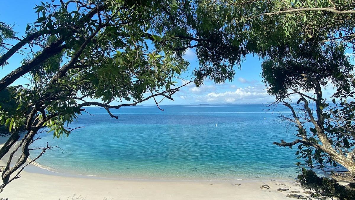 Shelving Beach—where the reef is just metres from shore. One of 17 beaches on Great Keppel Island