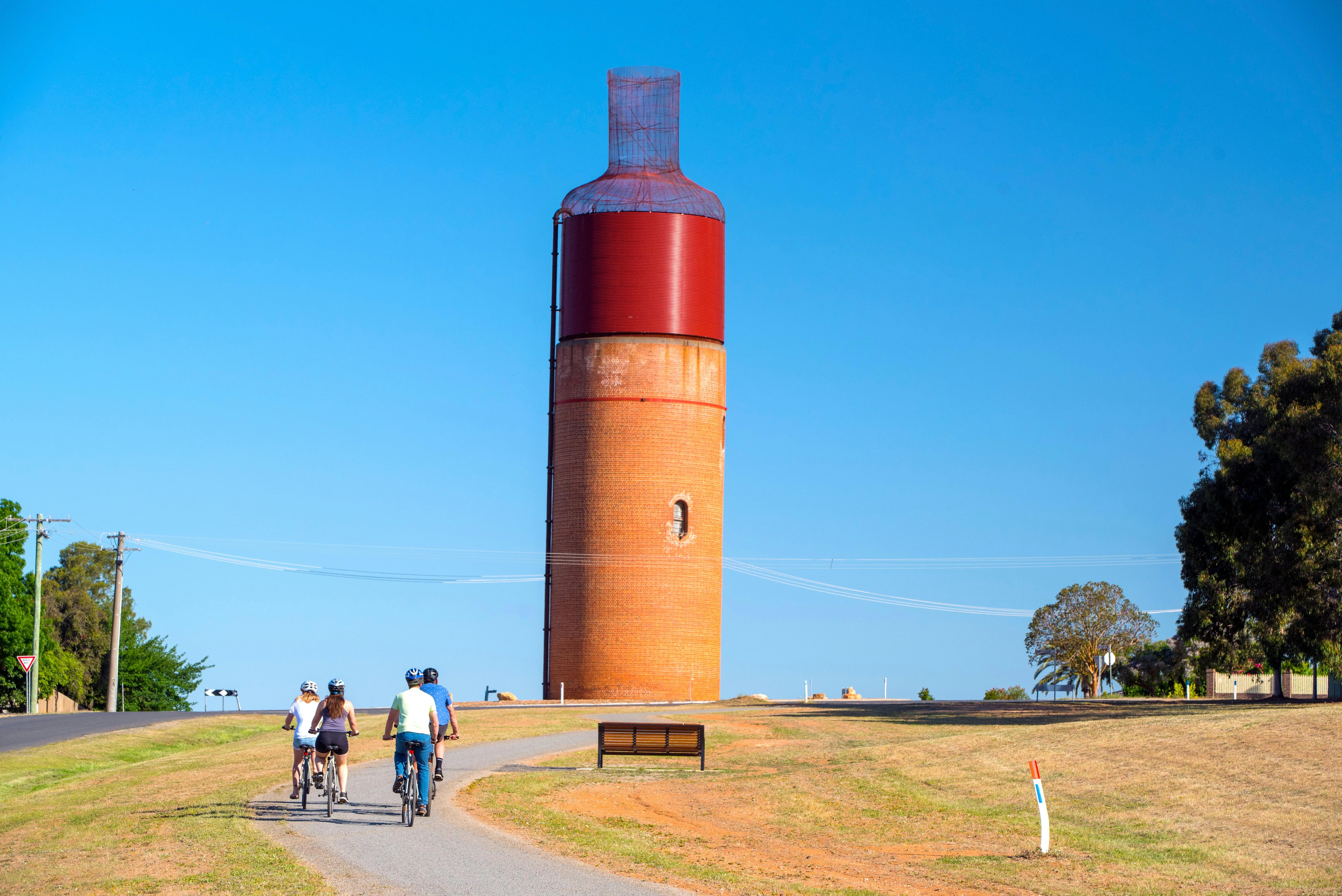 Guests Riding their bikes around Rutherglen