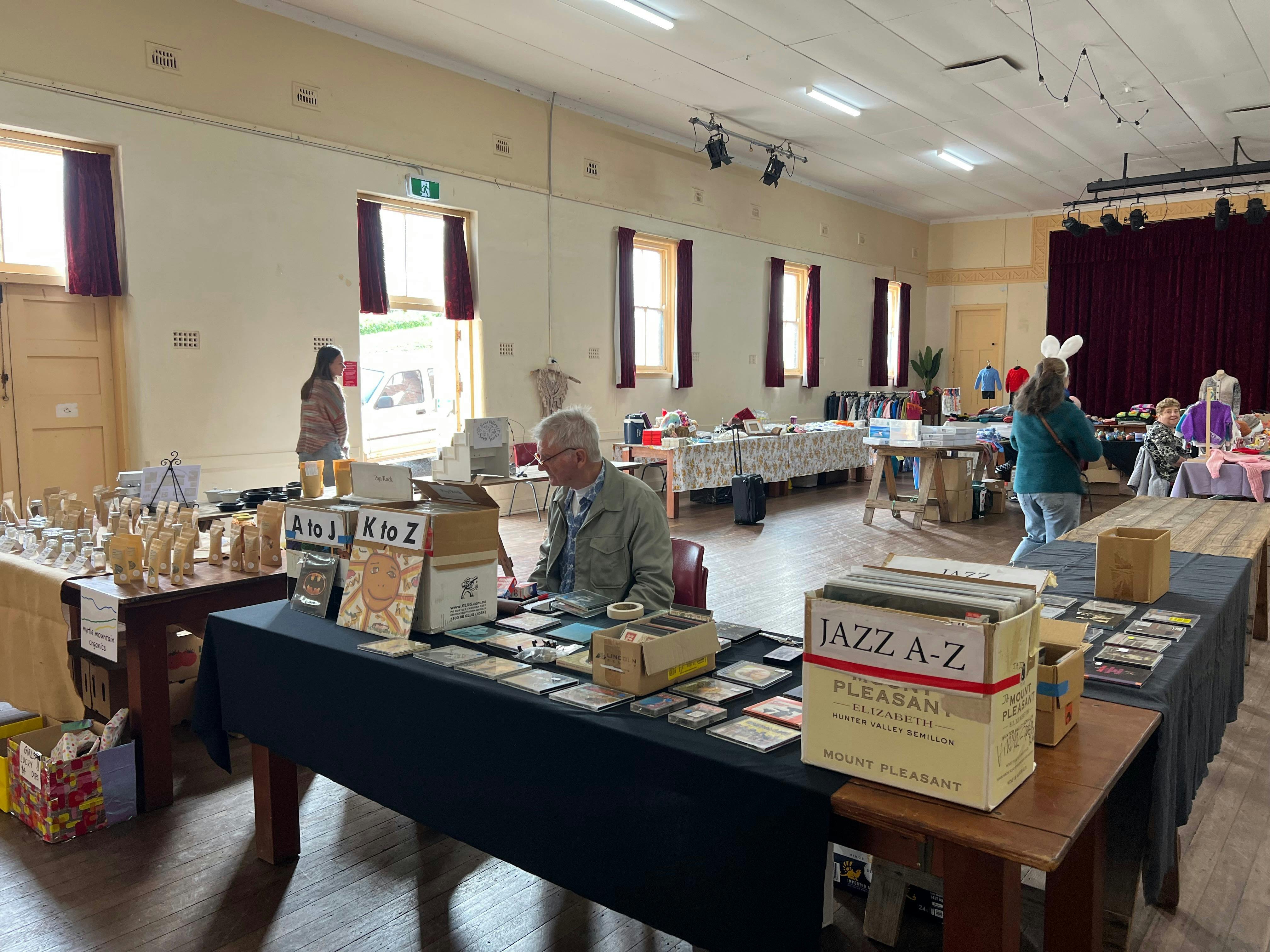 Busy getting ready inside the Hall