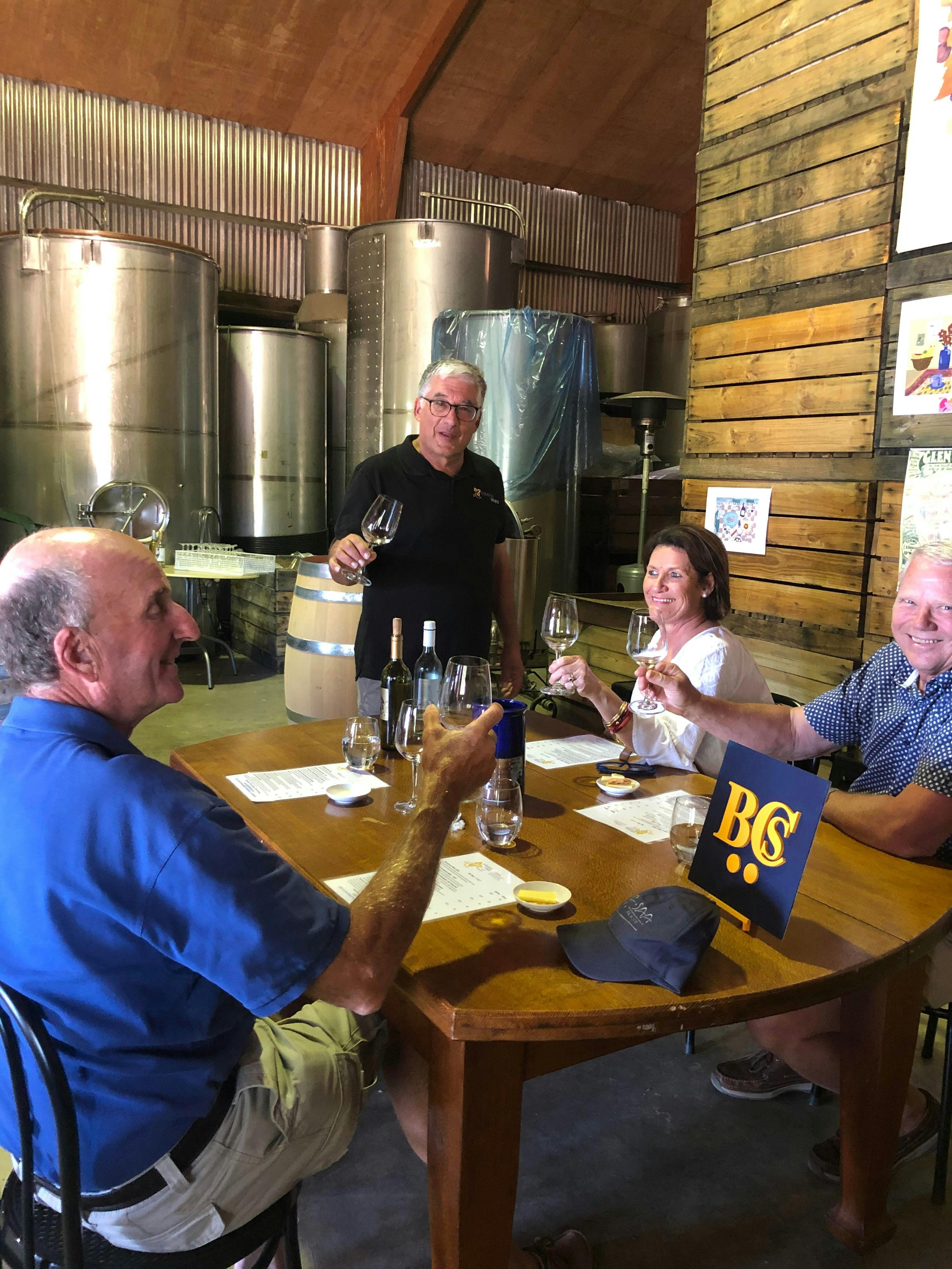 We have our own private wine tasting experience with Tony, the winemaker himself