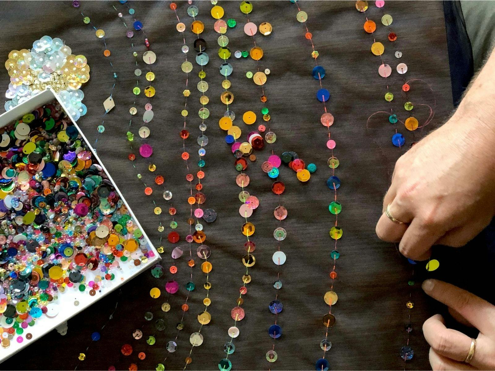 Liam Benson, Community Participatory Embroidery , Thoughts and Prayers , 2015 – 2018