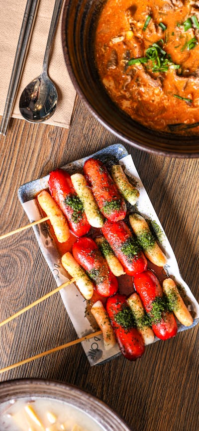 Rice cake skewer