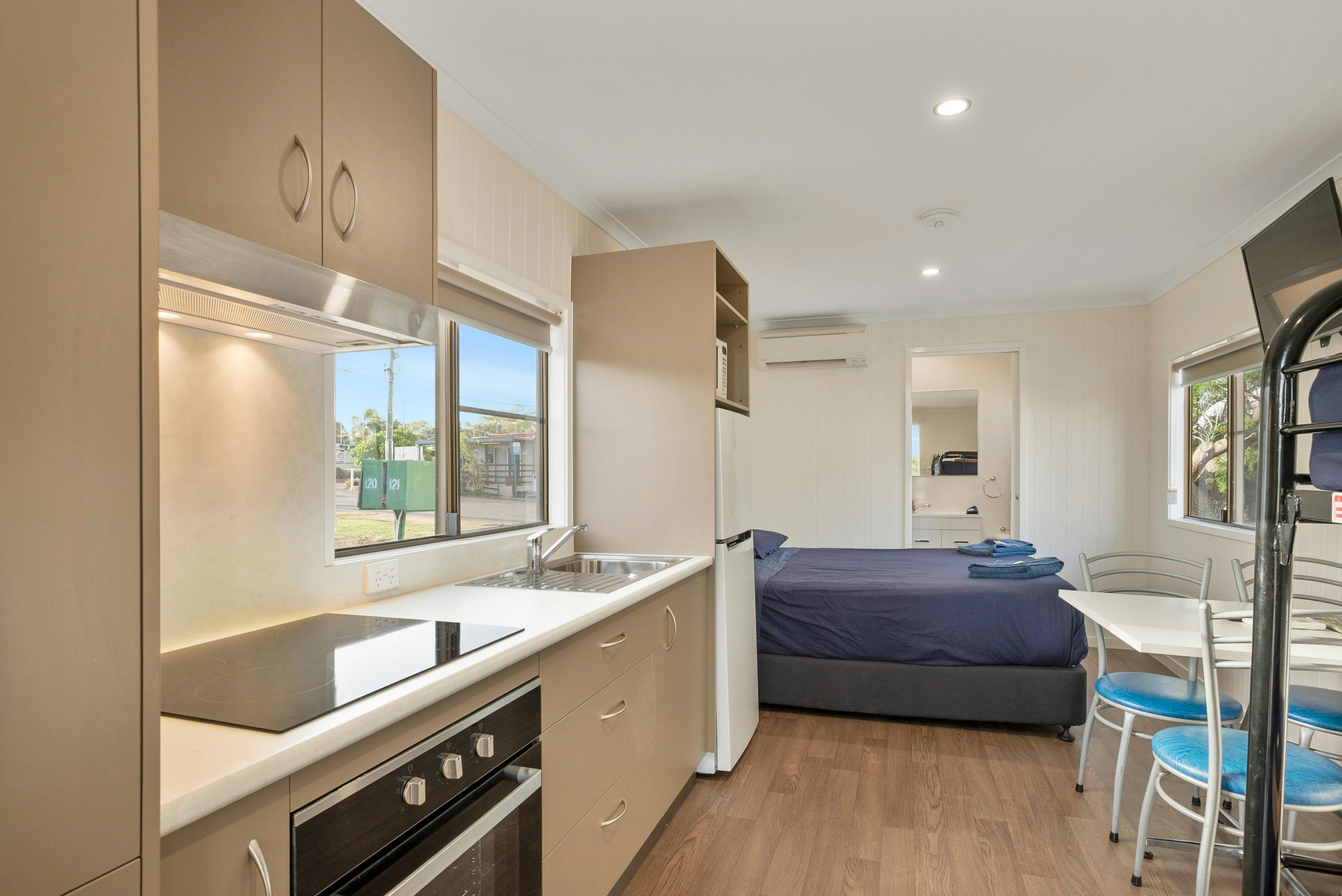 Bed and Kitchen space