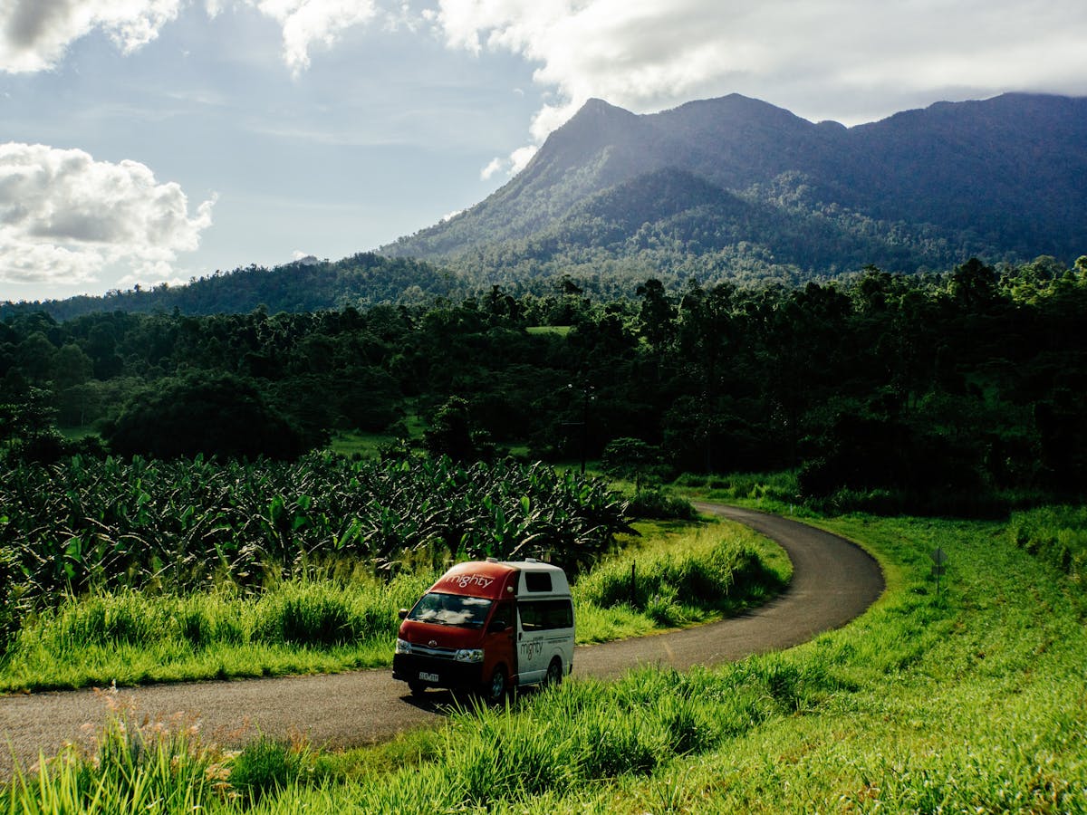 Van driving near Mt. Bartle Frere