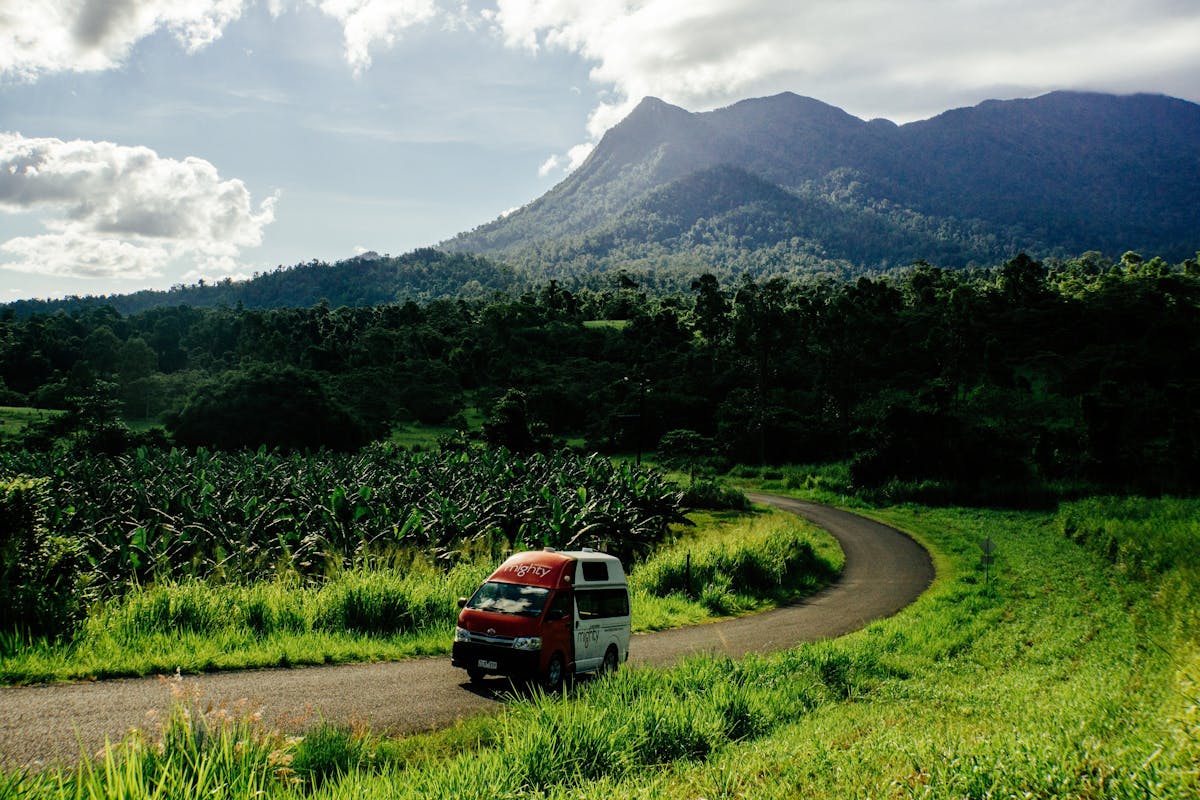 Van driving near Mt. Bartle Frere