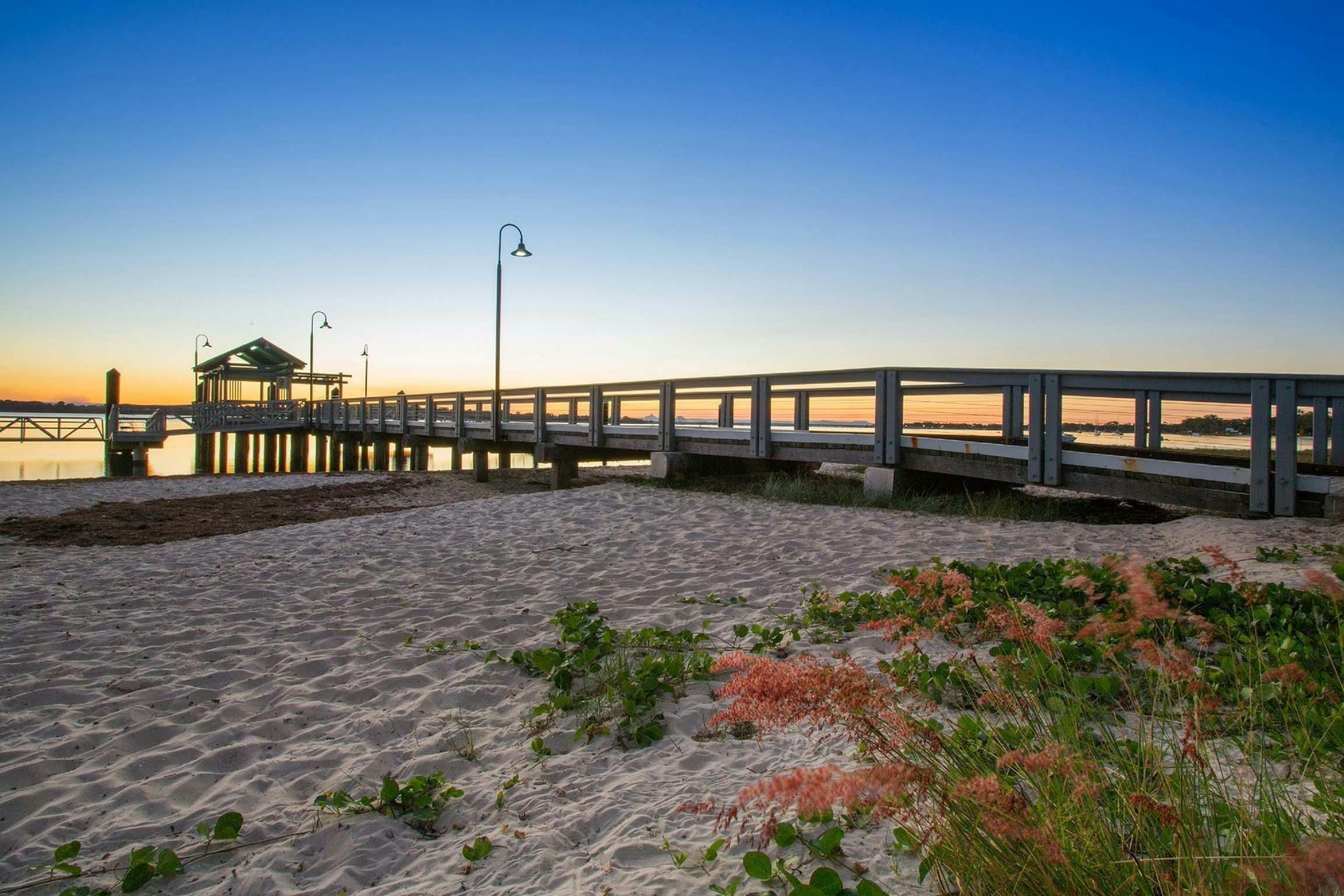 Sunset over the Jetty at Bongaree Beach, Bribie Island