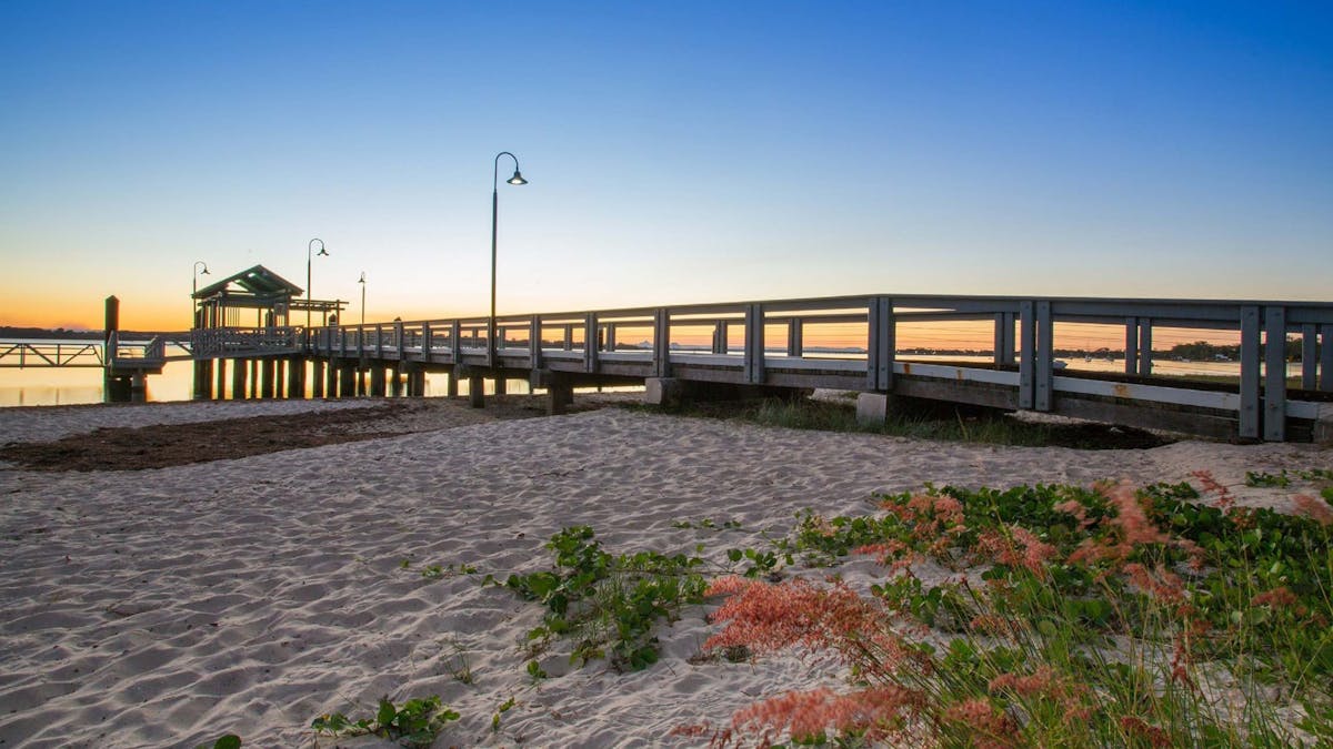 Sunset over the Jetty at Bongaree Beach, Bribie Island