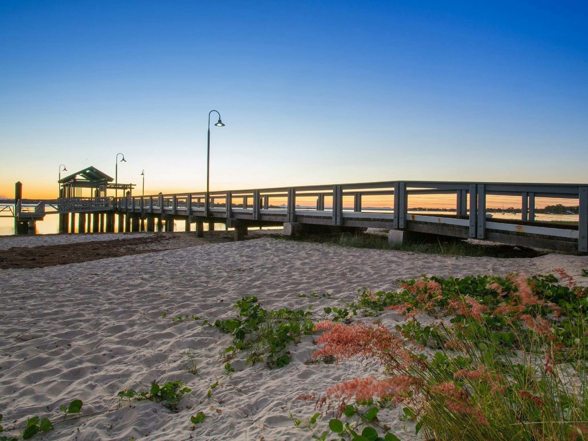 Sunset over the Jetty at Bongaree Beach, Bribie Island
