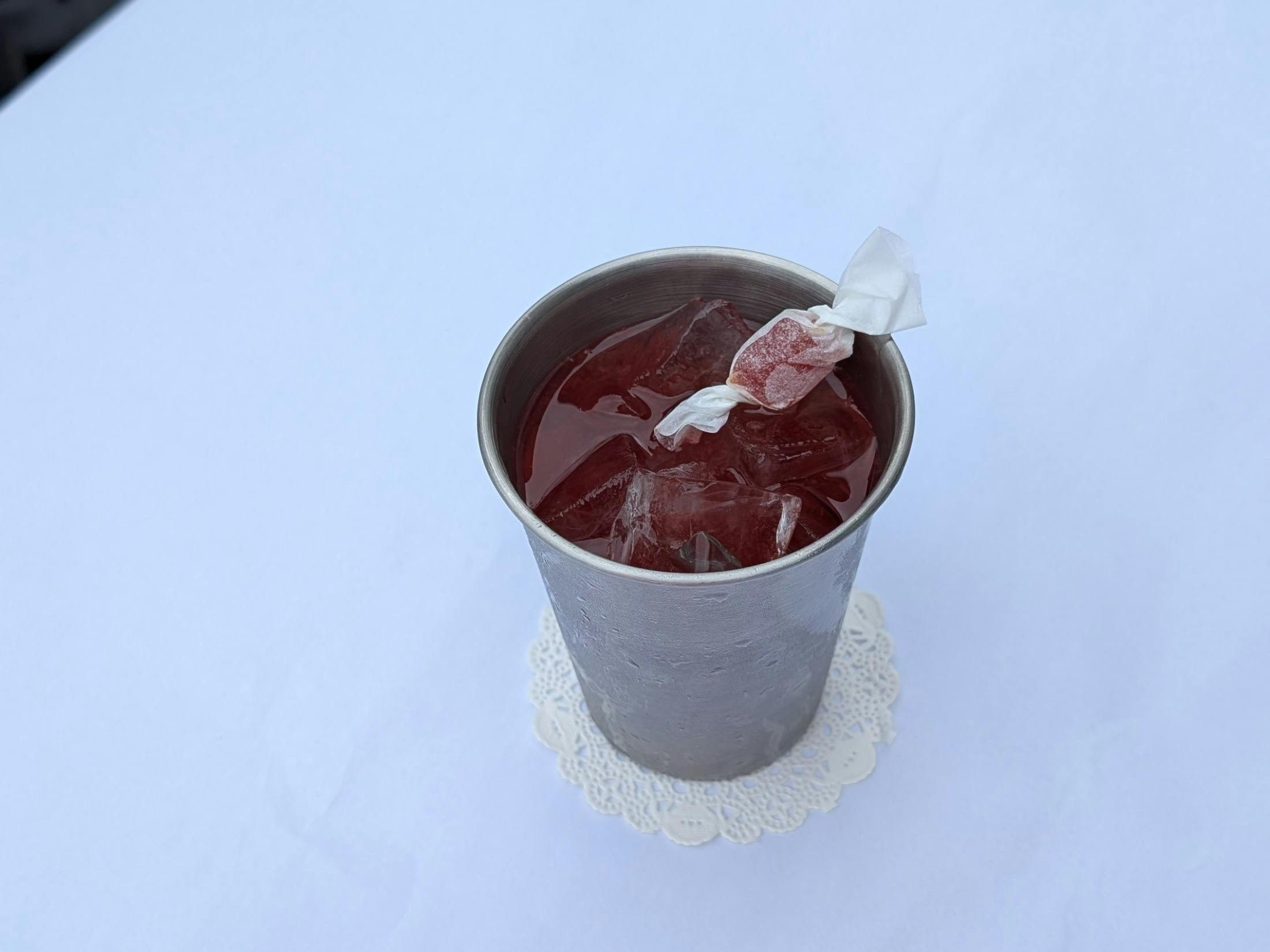 cocktail with lolly garnish