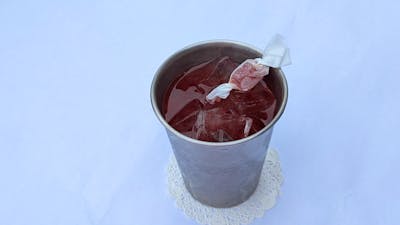 cocktail with lolly garnish