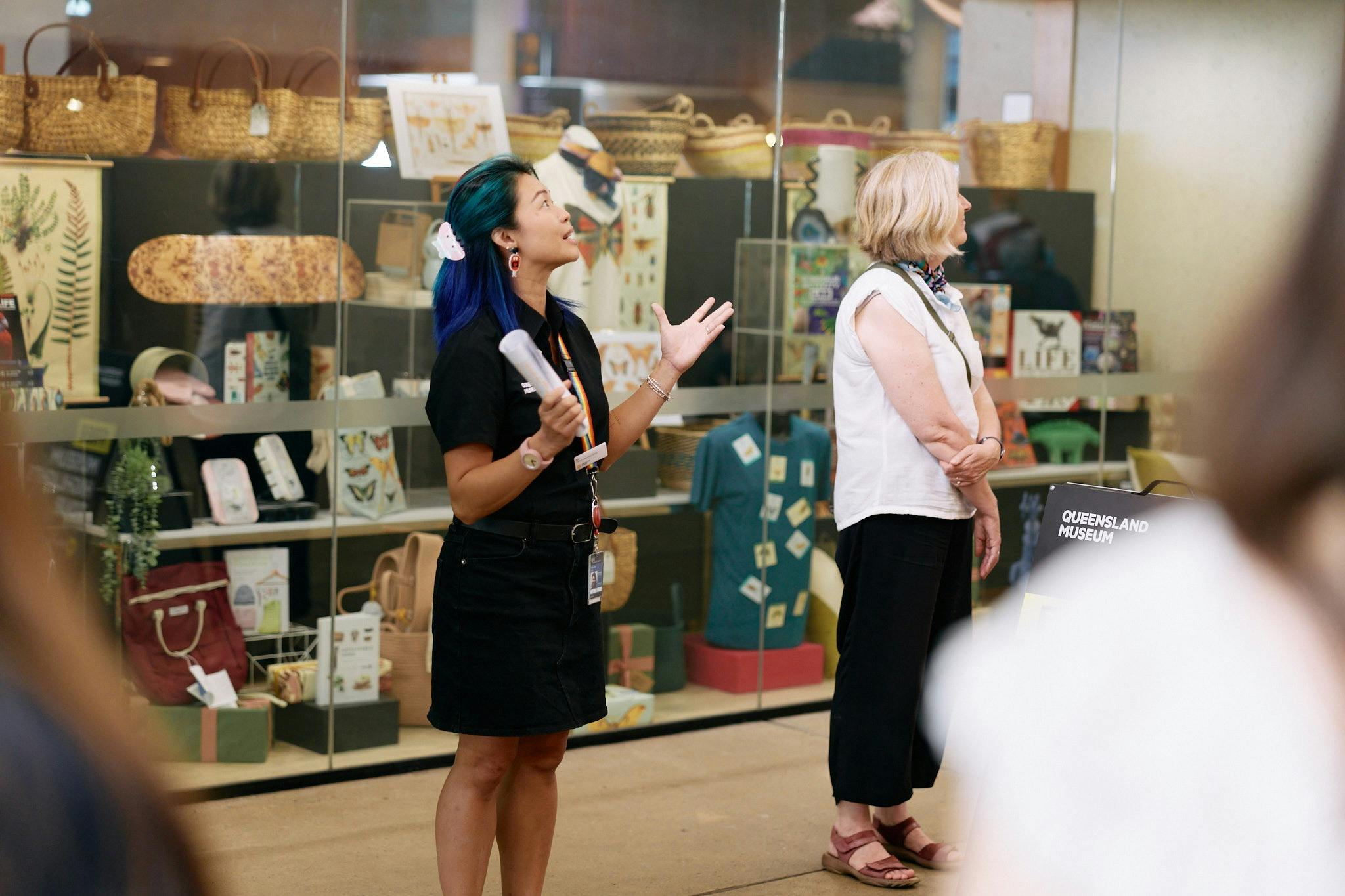 Museum guide leads tour