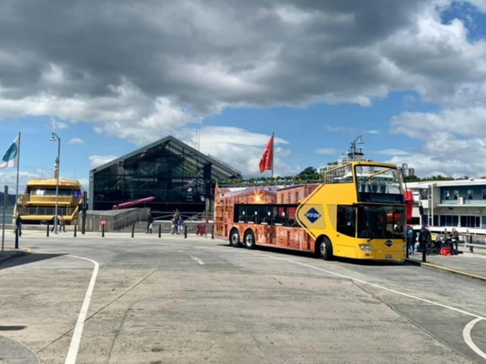 Open Tope Double Decker waiting at Brooke St Pier