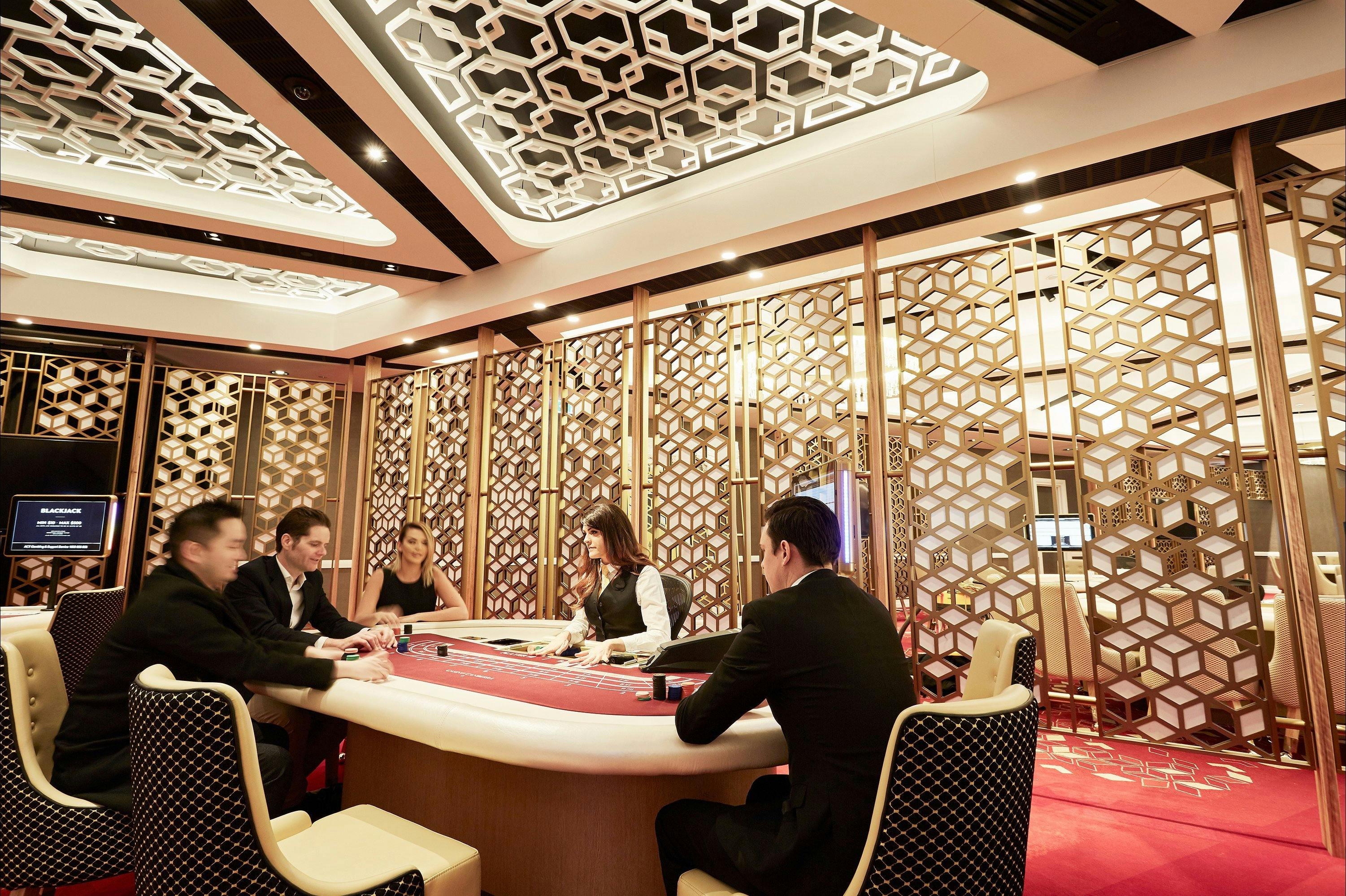 Players at a blackjack table
