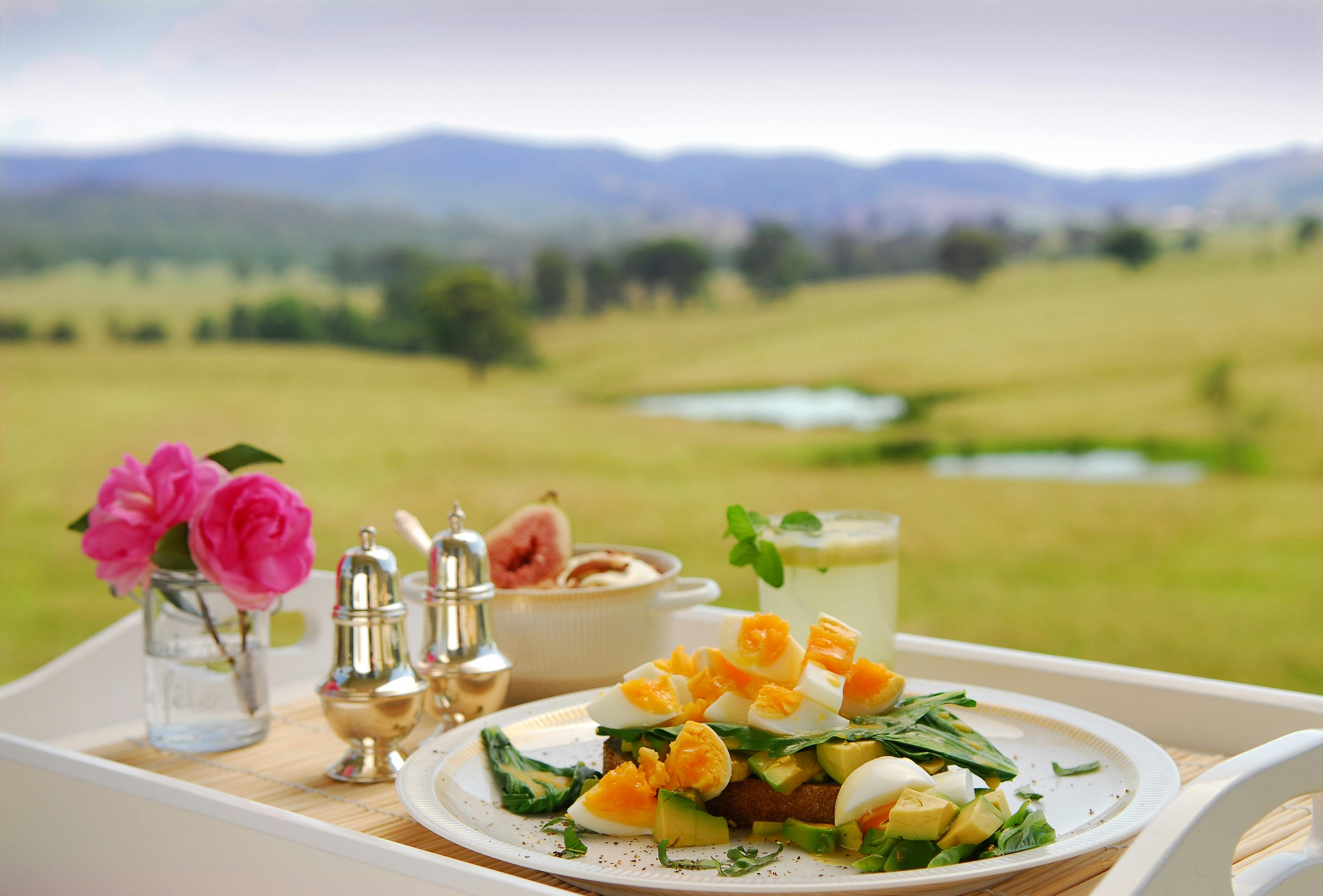 Breakfast overlooking the property