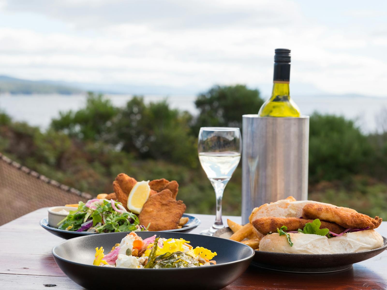 Delicious seafood lunch at Bruny Island Cruises Restaurant