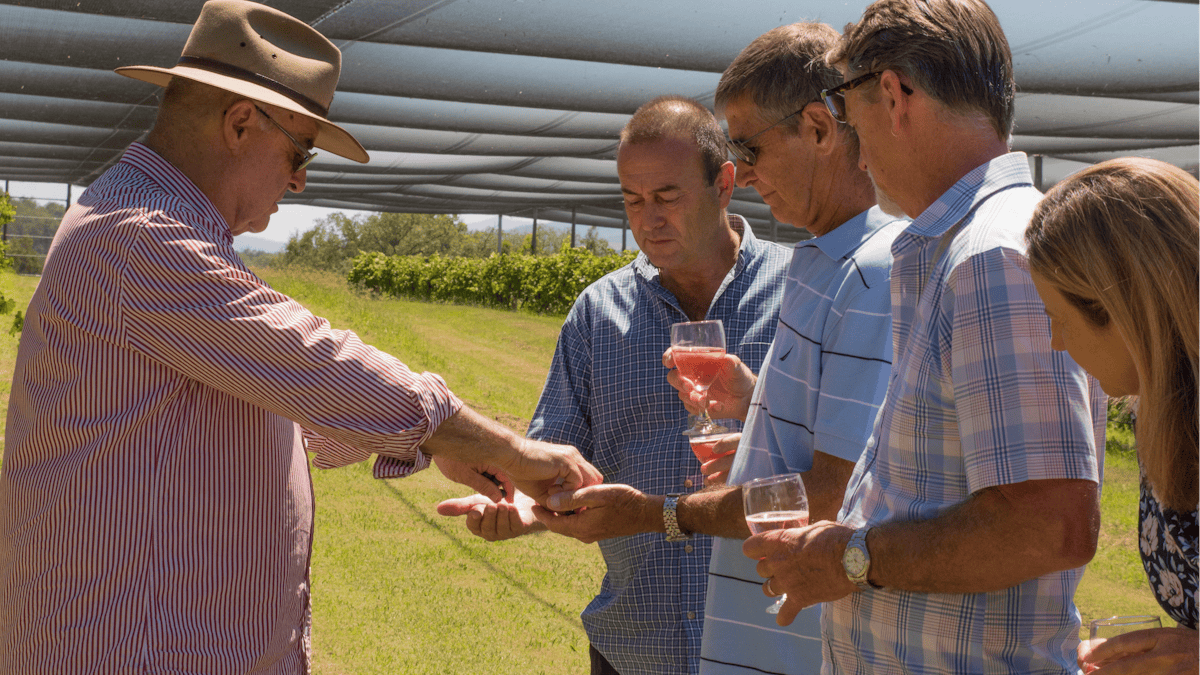 Tour groups educated on  wine and weather with Mountain Wine Tours