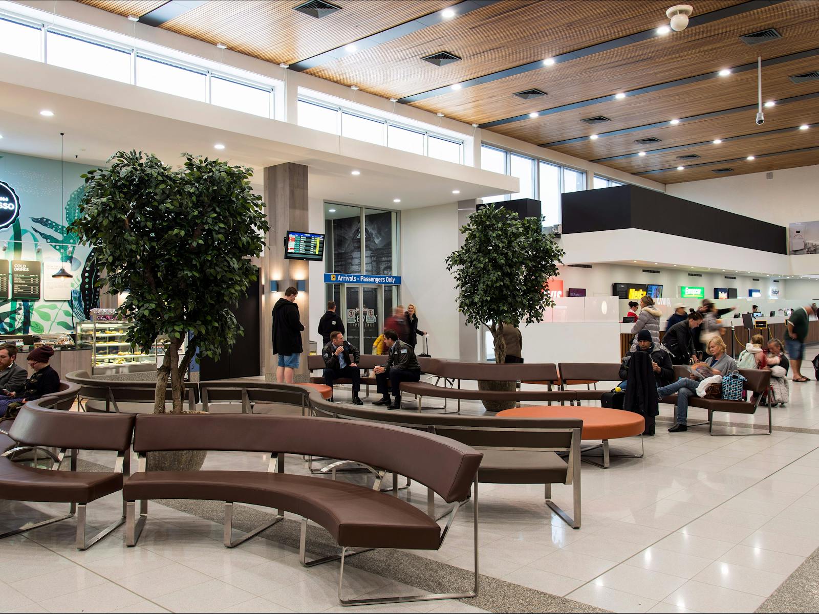 A view of the departure lounge looking towards Wilderness Espresso Cafe