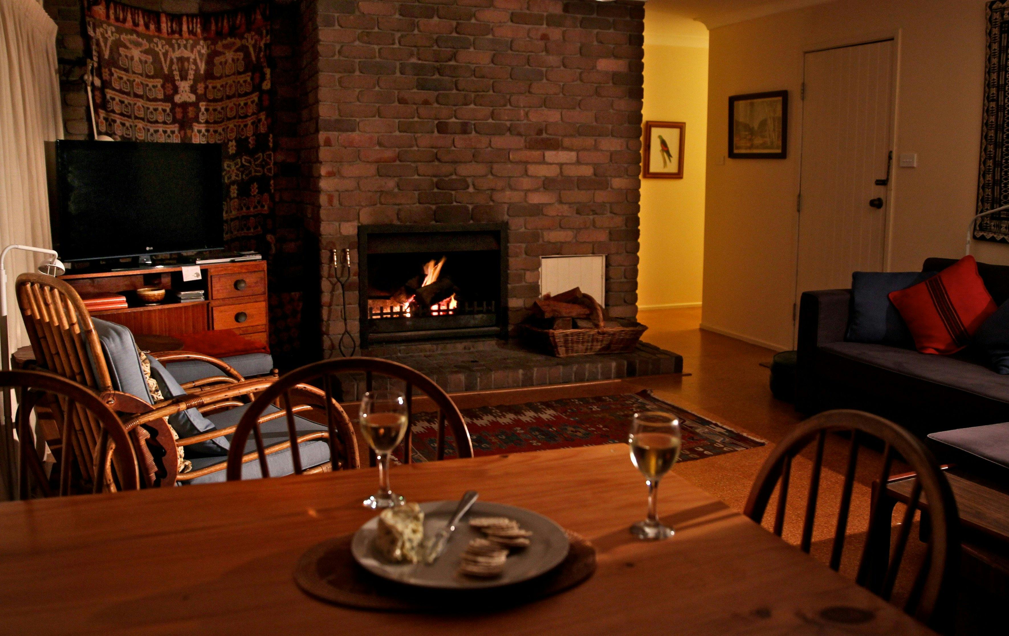 Cosy open fire on wintery nights