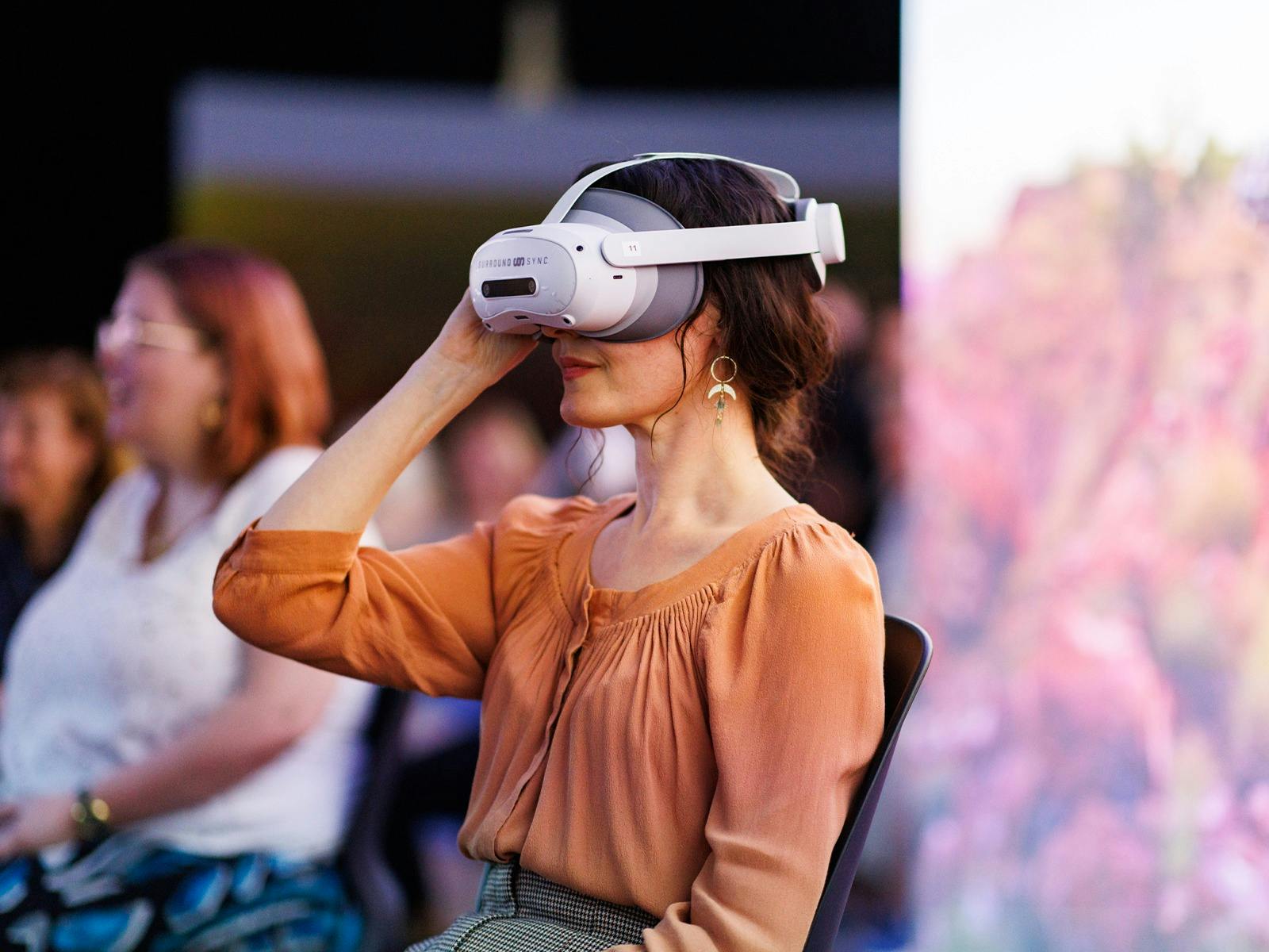 a person wearing a VR headset