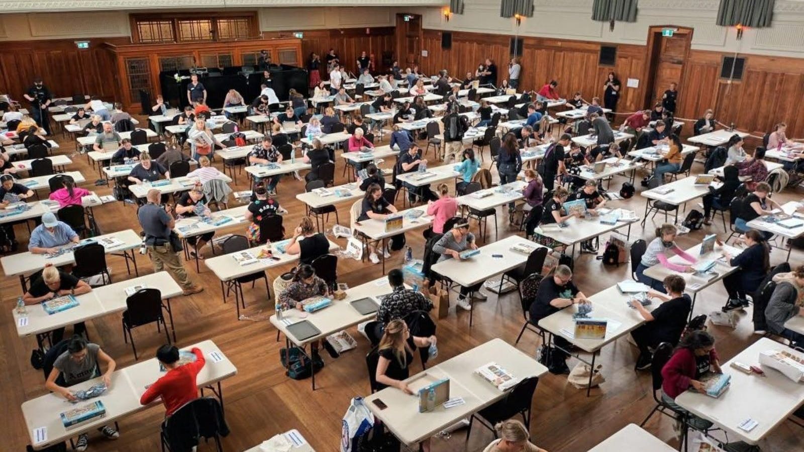 Everyone puzzling hard at the AJPA Nationals Competition in 2022