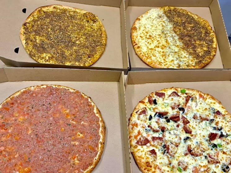 A selection of Arabic Pizza's