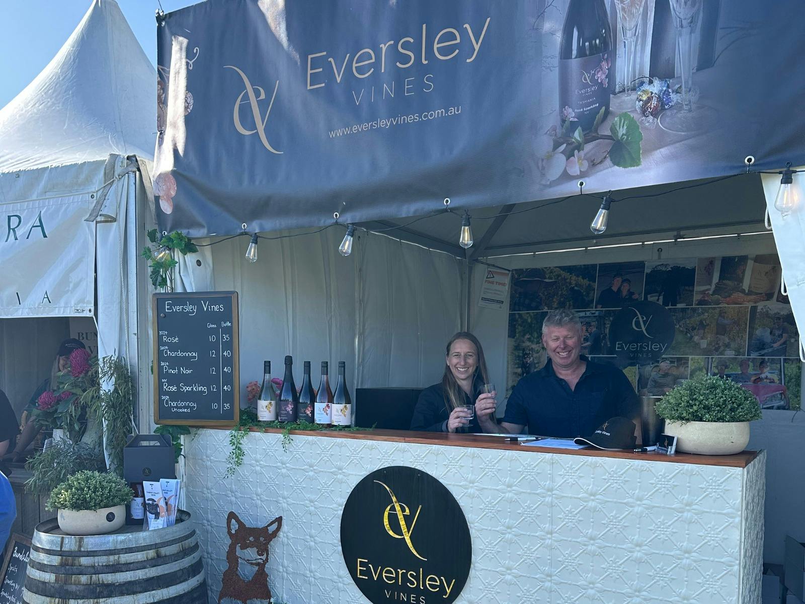 Team from Eversely Wines standing at their site