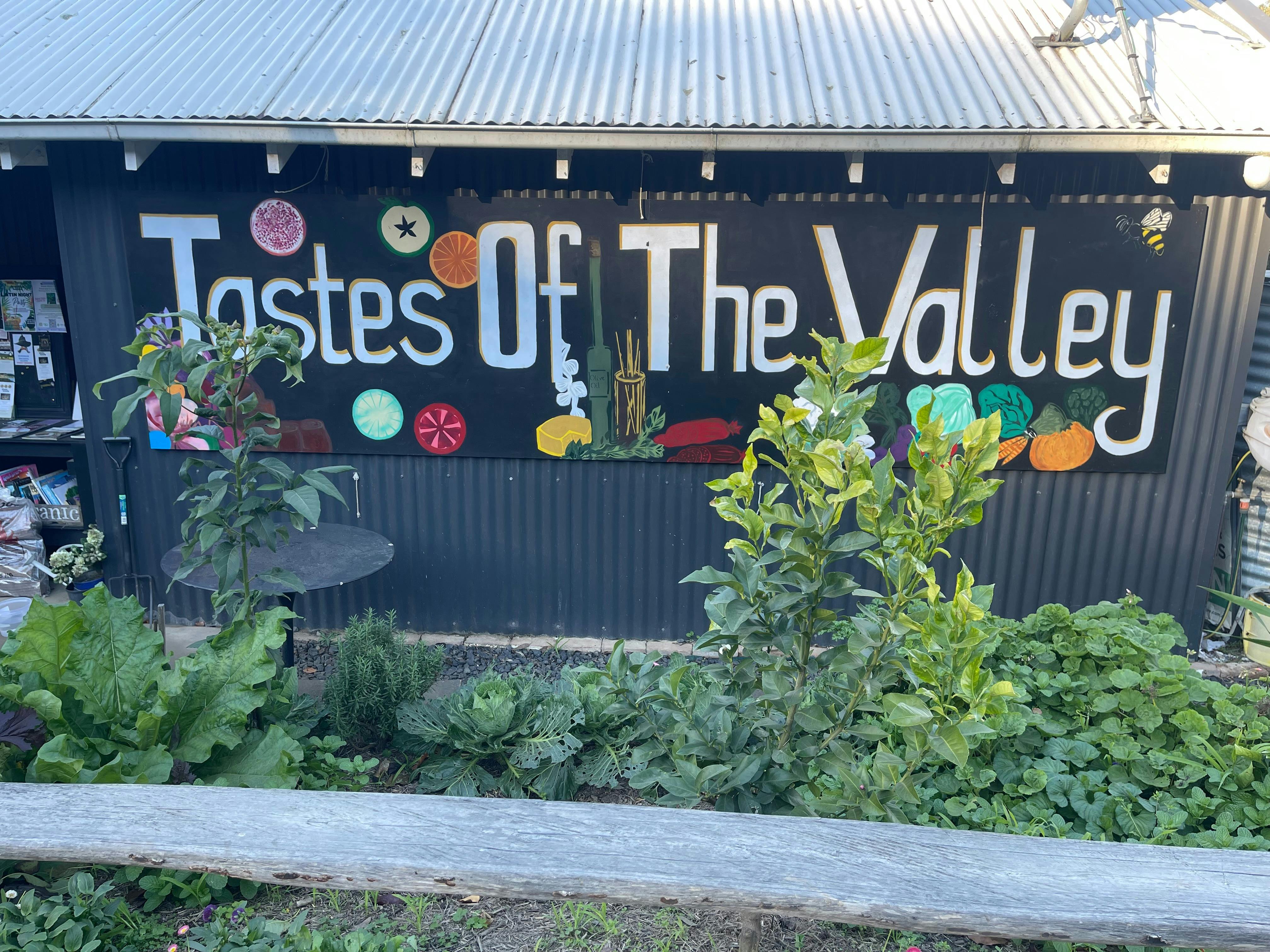 Signage outside the venue that says Tastes of the Valley