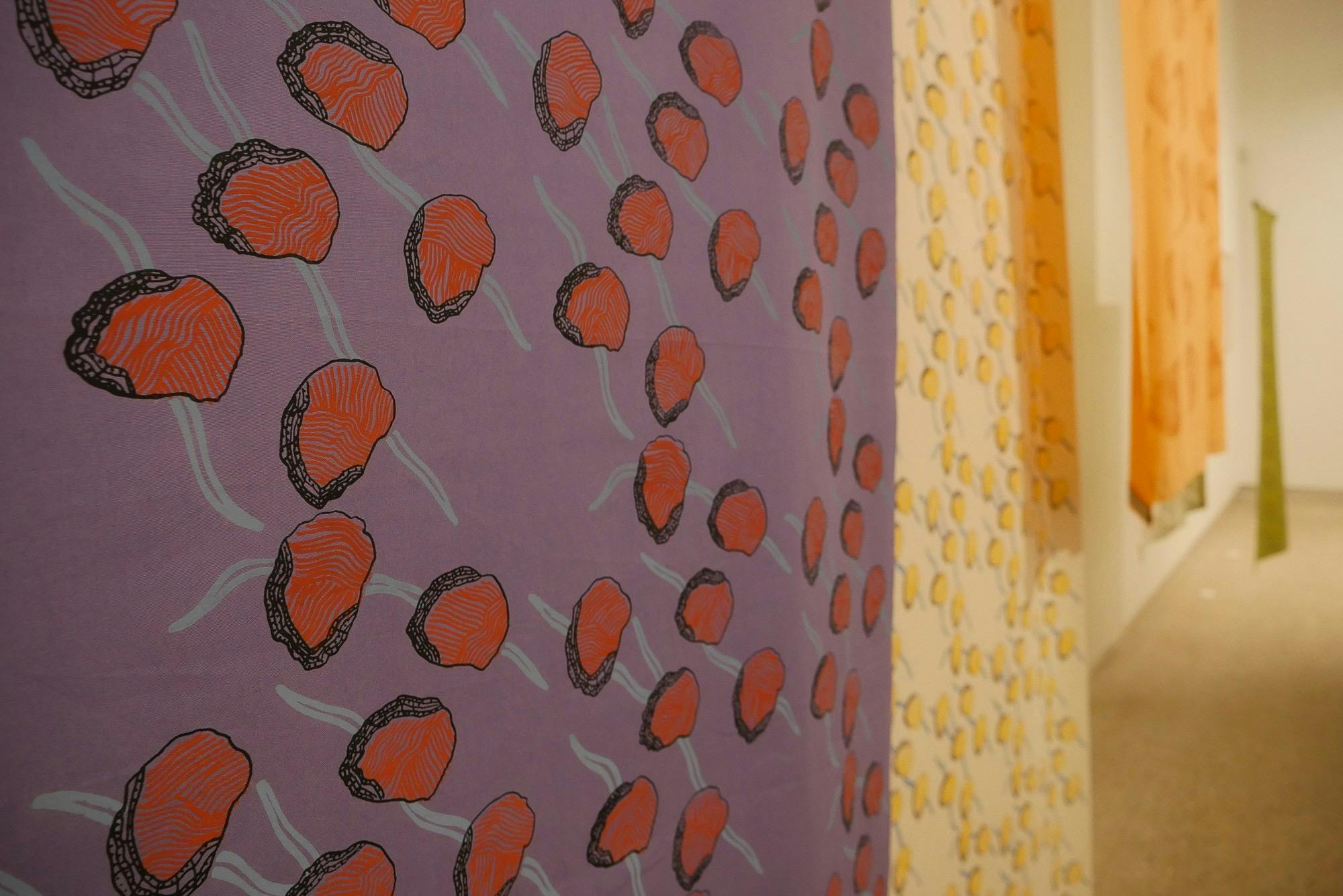 Oodgeroo Noonuccal - Ivana and Robert Perkins 1980 Screenprint on cotton fabric.