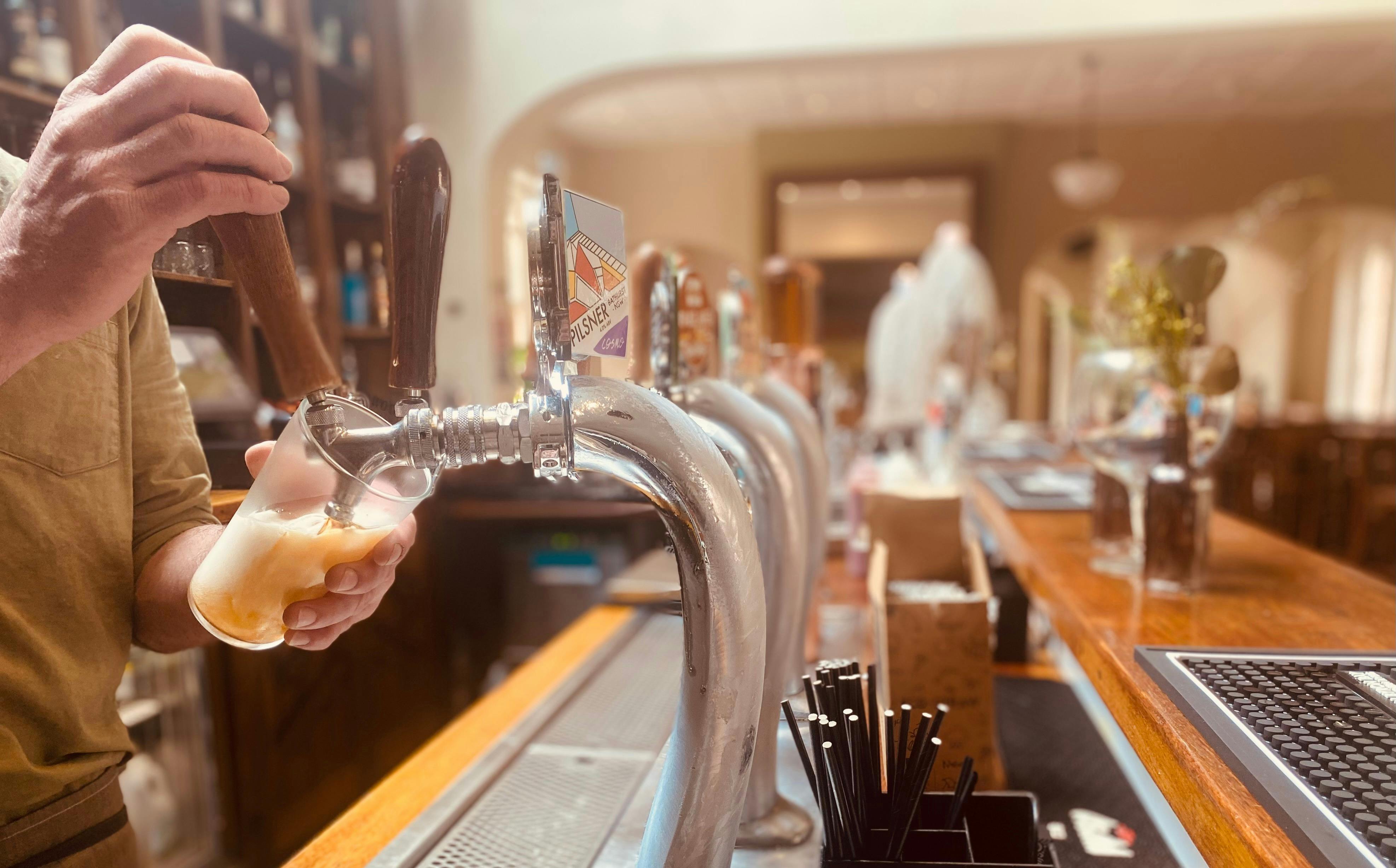 Bar offering a selection of spirits, fine wine and seasonal beer options.