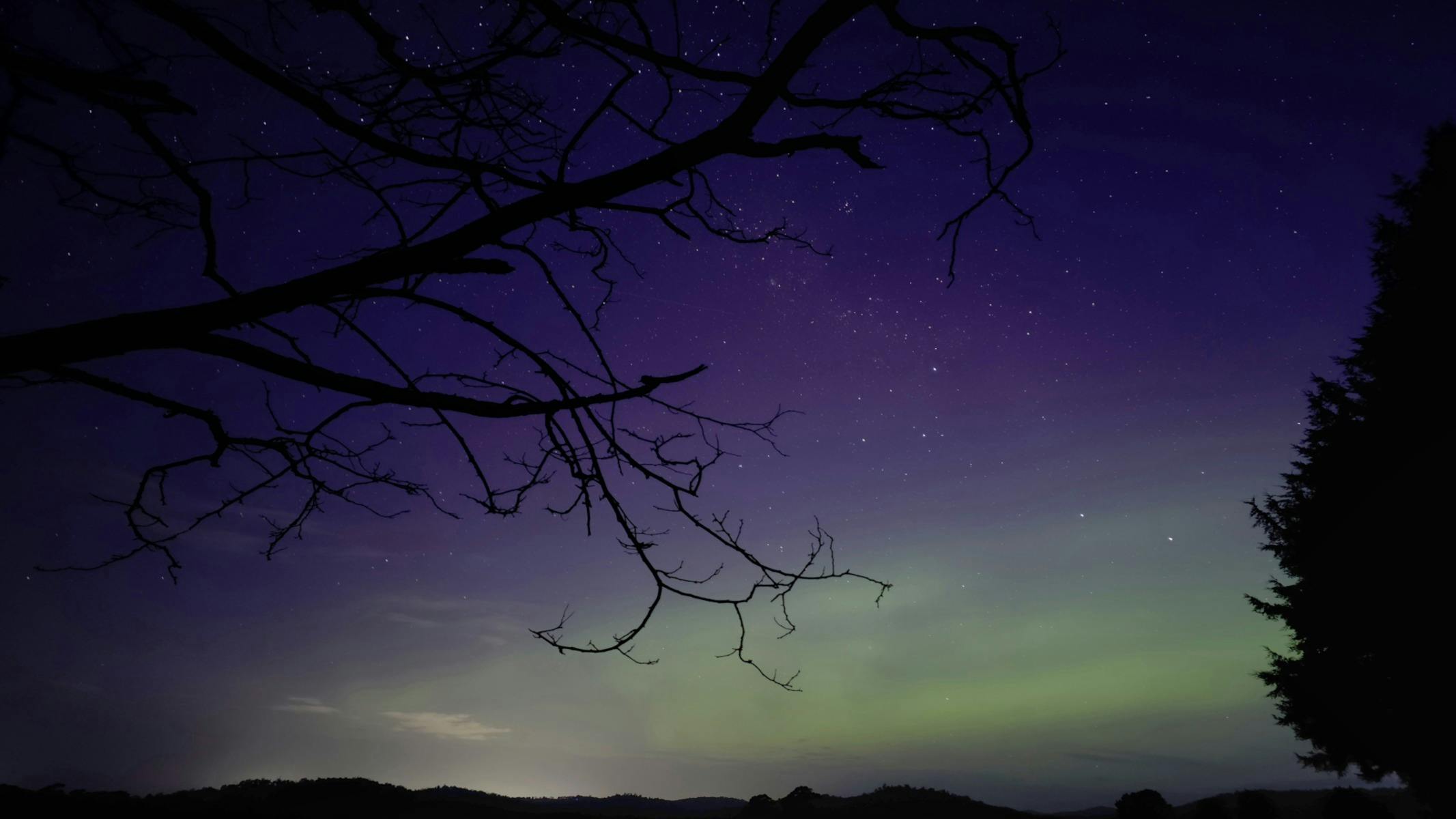 View of an aurora from Chandelle Park