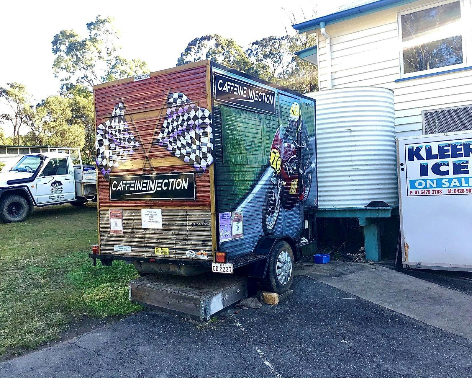 Kiosk coffee van and reception open weekends