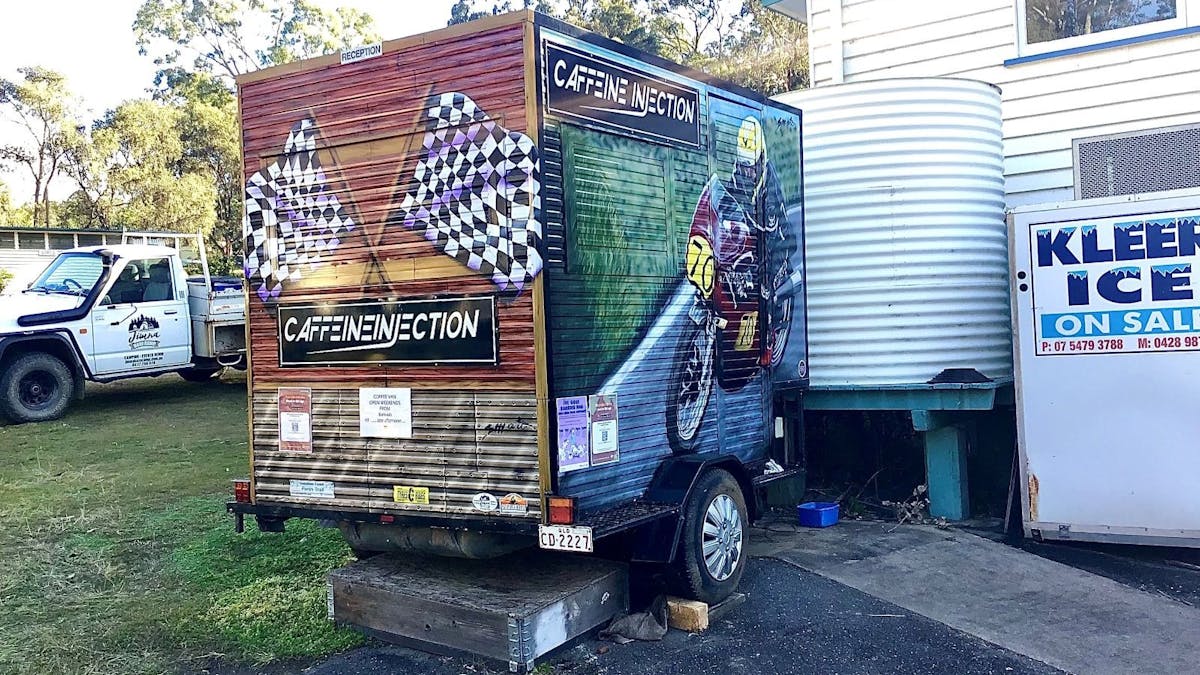 Kiosk coffee van and reception open weekend
