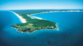 Aerial view of Double Island Point headland, Cooloola