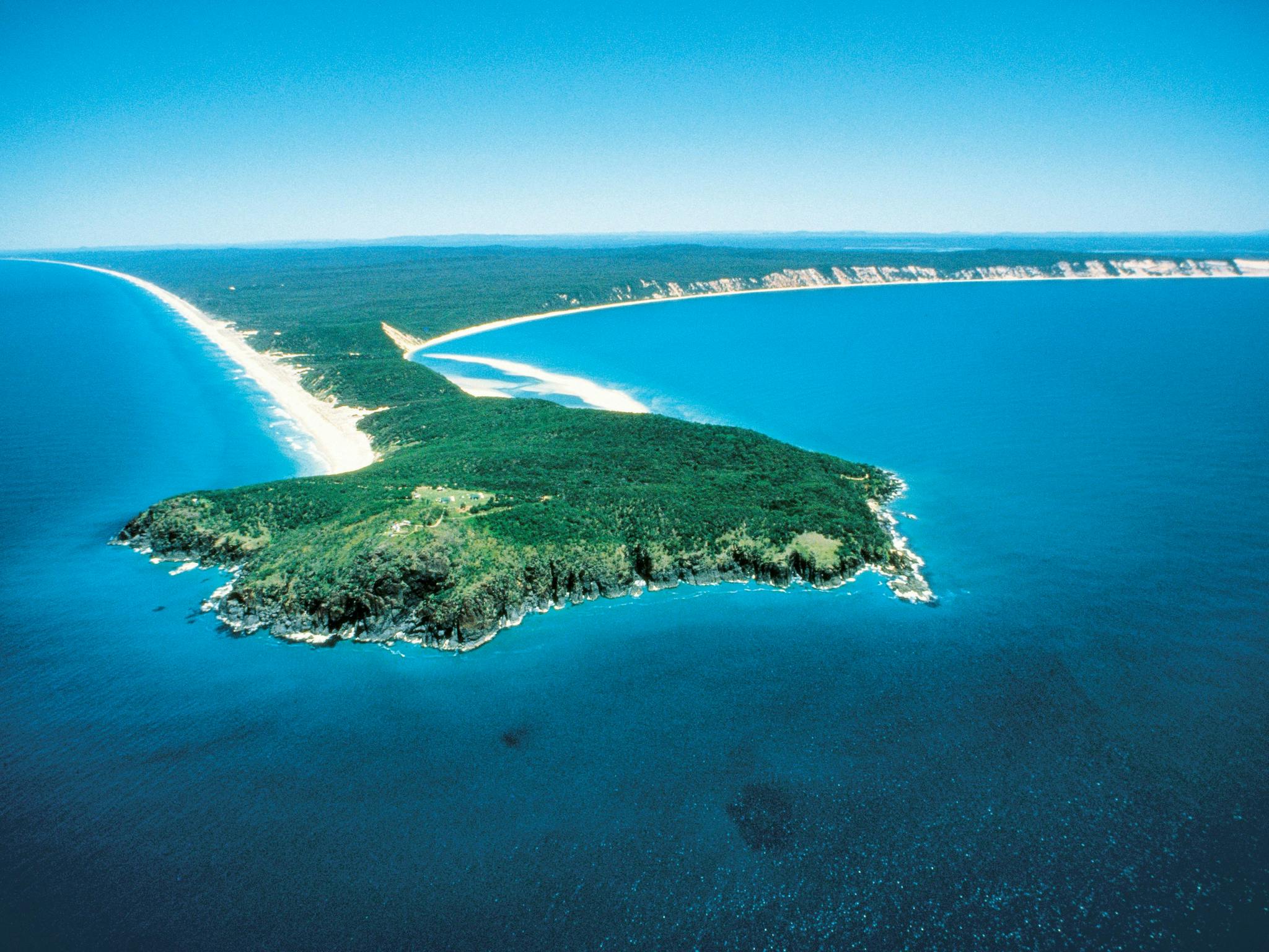 Aerial view of Double Island Point headland, Cooloola Aerial view of Double Island Point headland, Cooloola