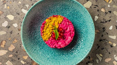 Beetroot dip on the menu at Azima Lebanese restaurant Canberra city