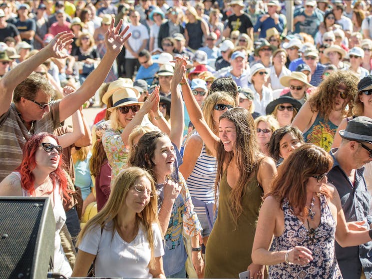 Crowds enjoy the music