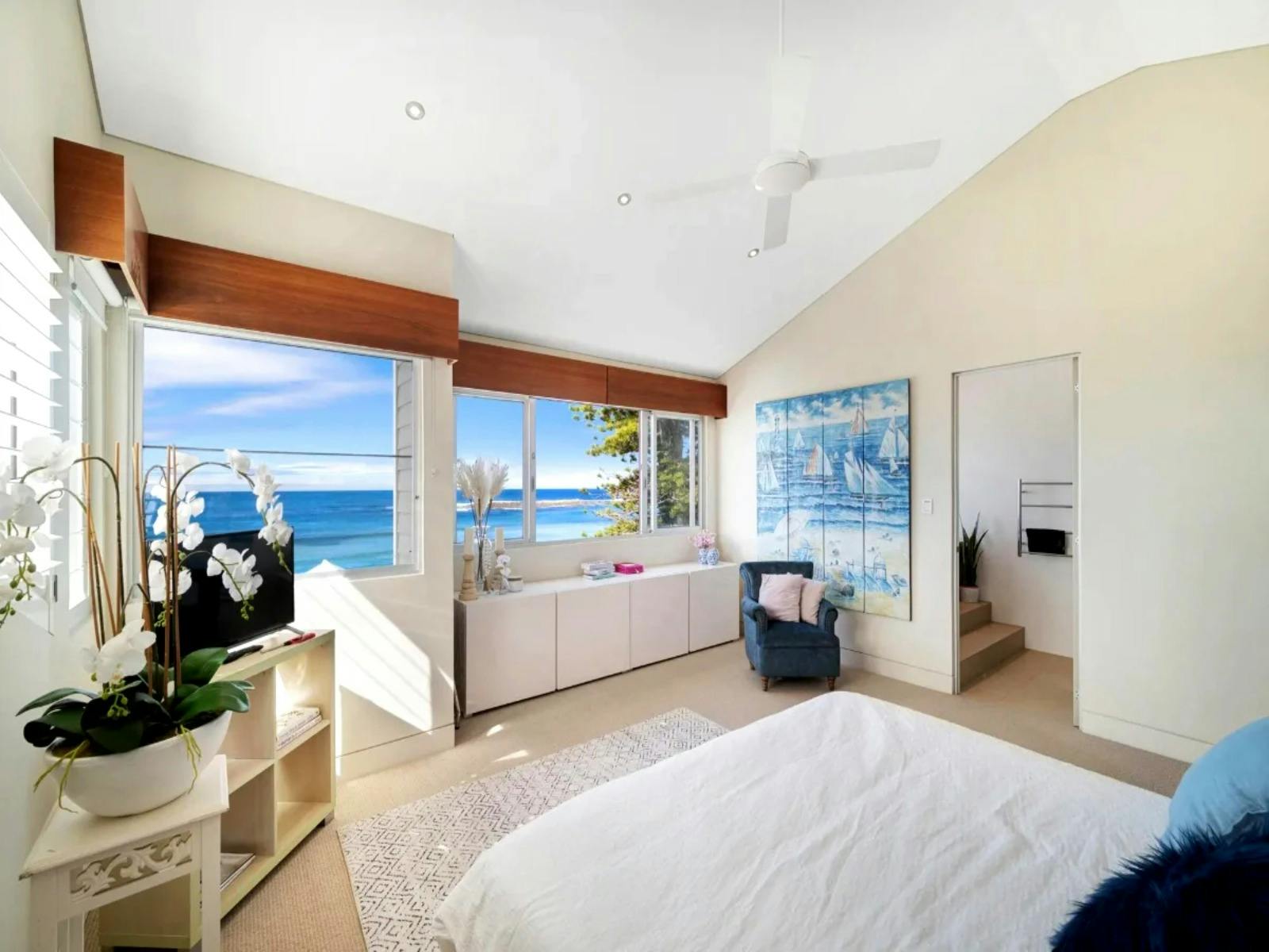 Master bedroom with stunning ocean views