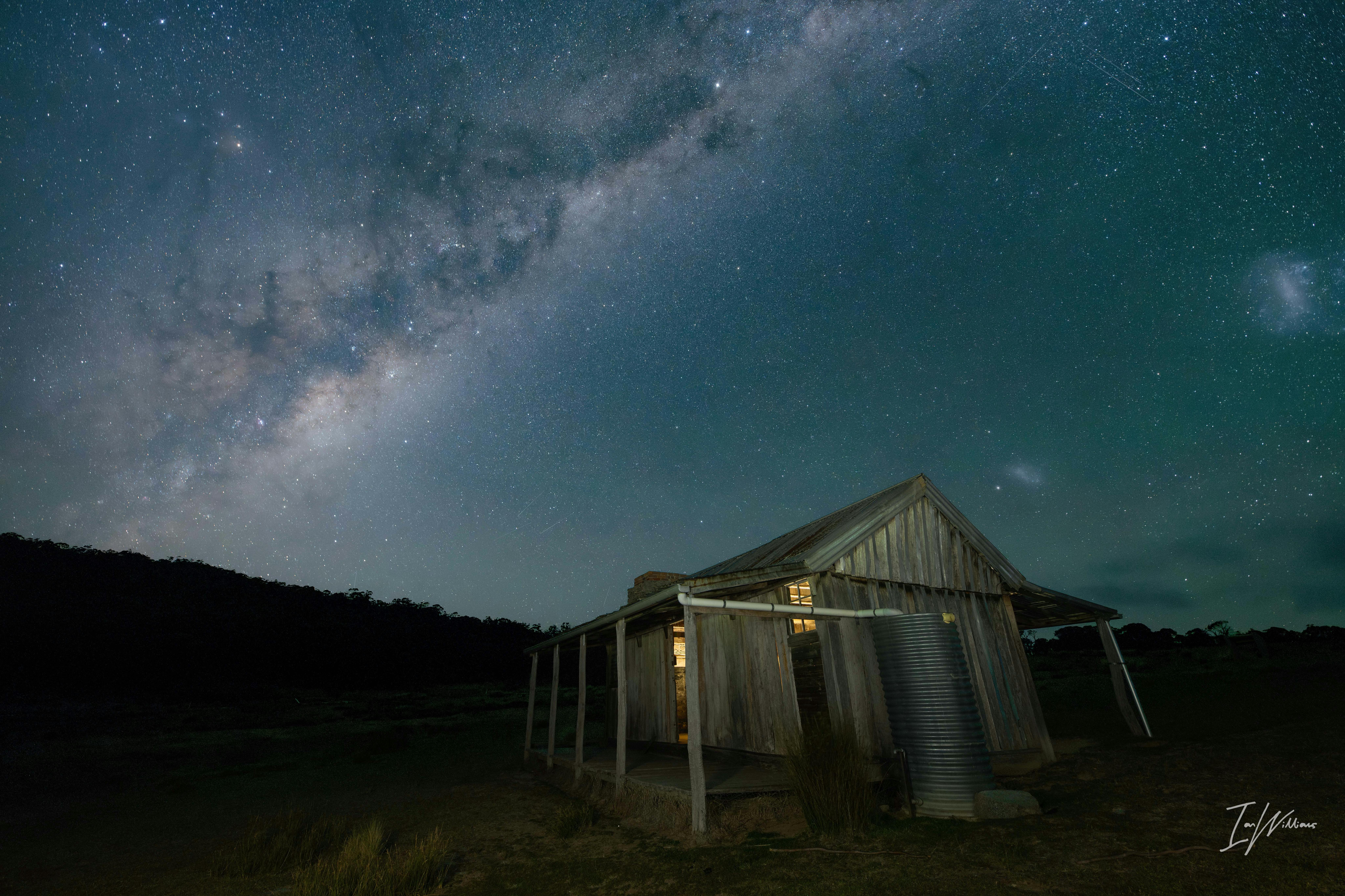 This shows the rising Milky Way core at Brayshaw's homestead in the southern ACT