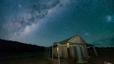 This shows the rising Milky Way core at Brayshaw's homestead in the southern ACT