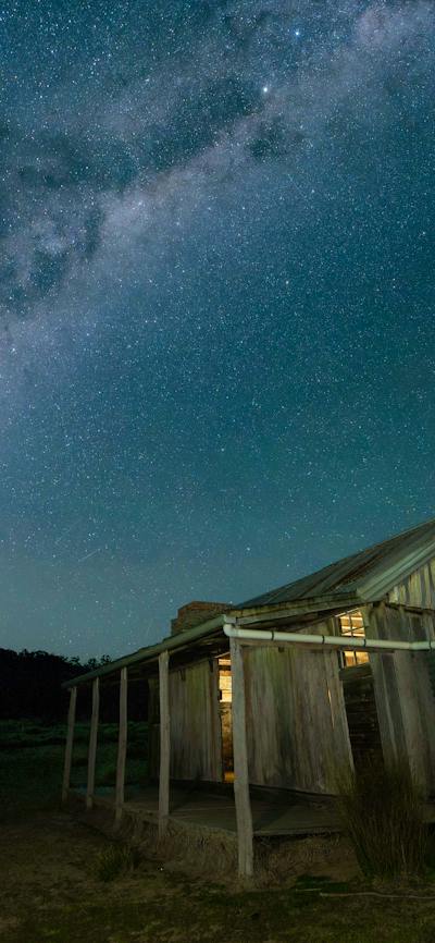This shows the rising Milky Way core at Brayshaw's homestead in the southern ACT