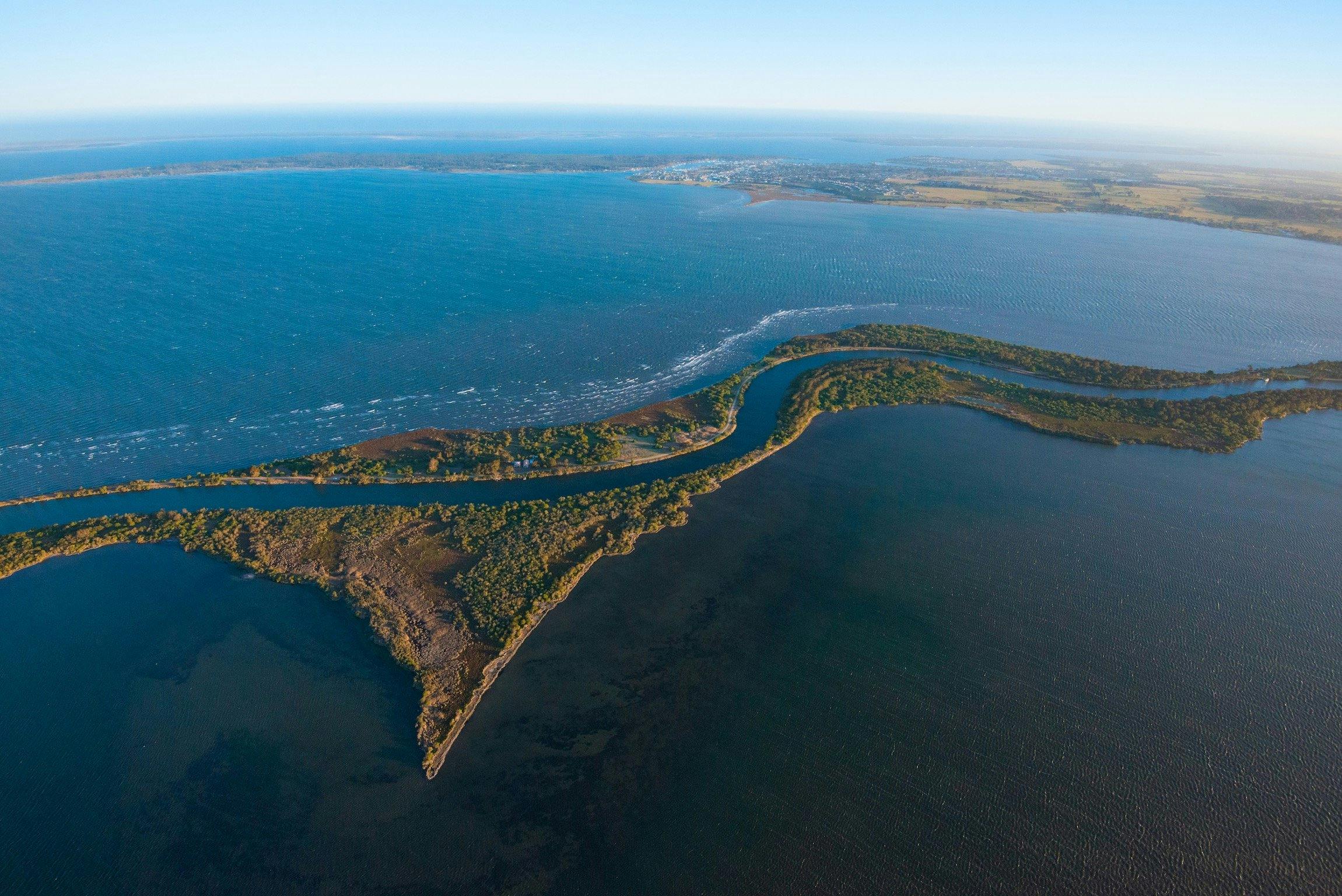 The Silt Jetties viewed from Jones Bay