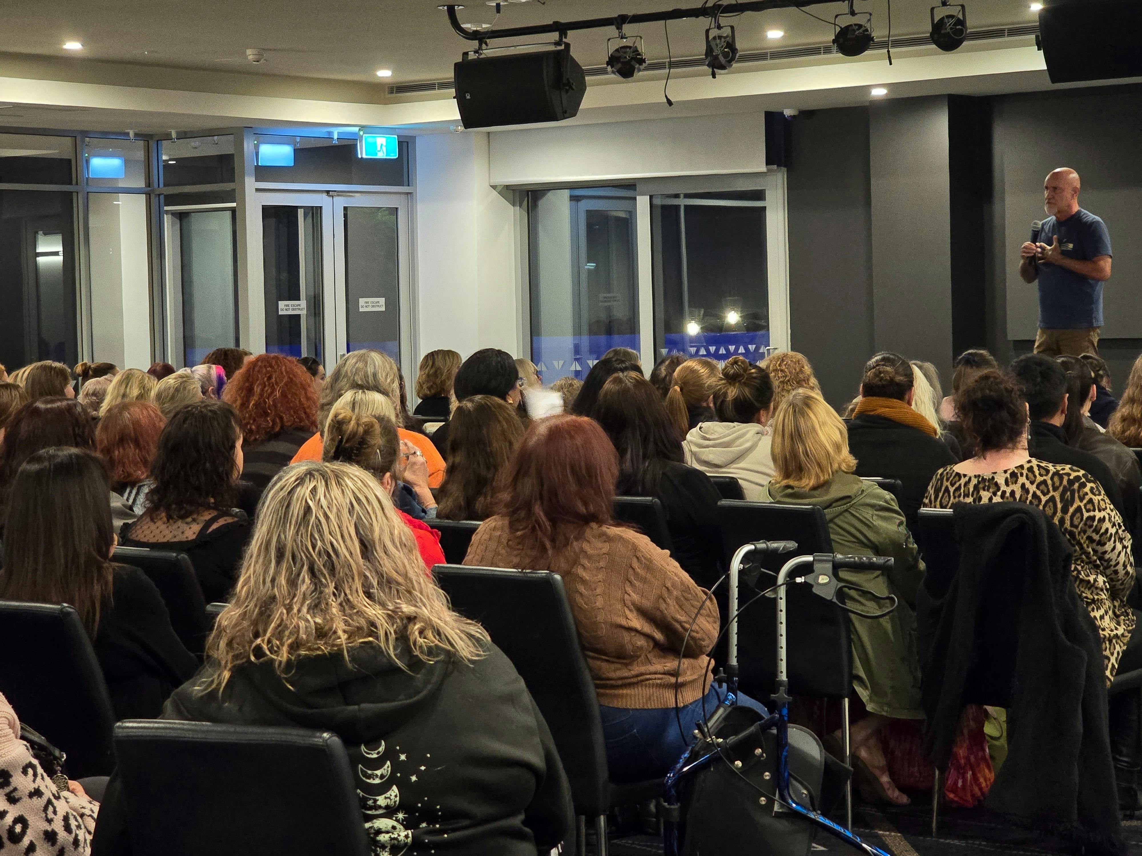 Psychic medium, Simon Hay doing an event