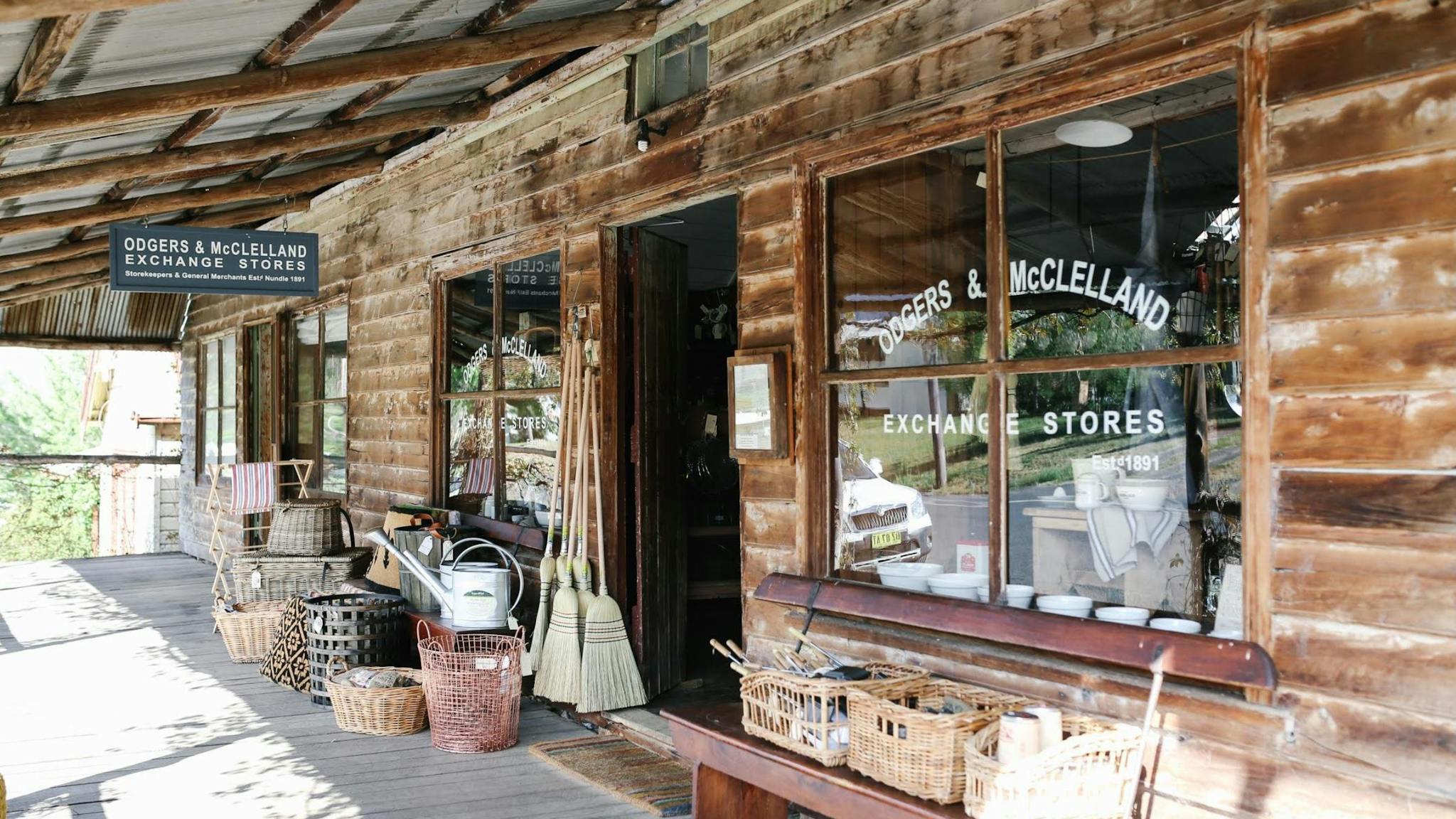 The timber facade of Odgers and McClelland Exchange Stores, Nundle.