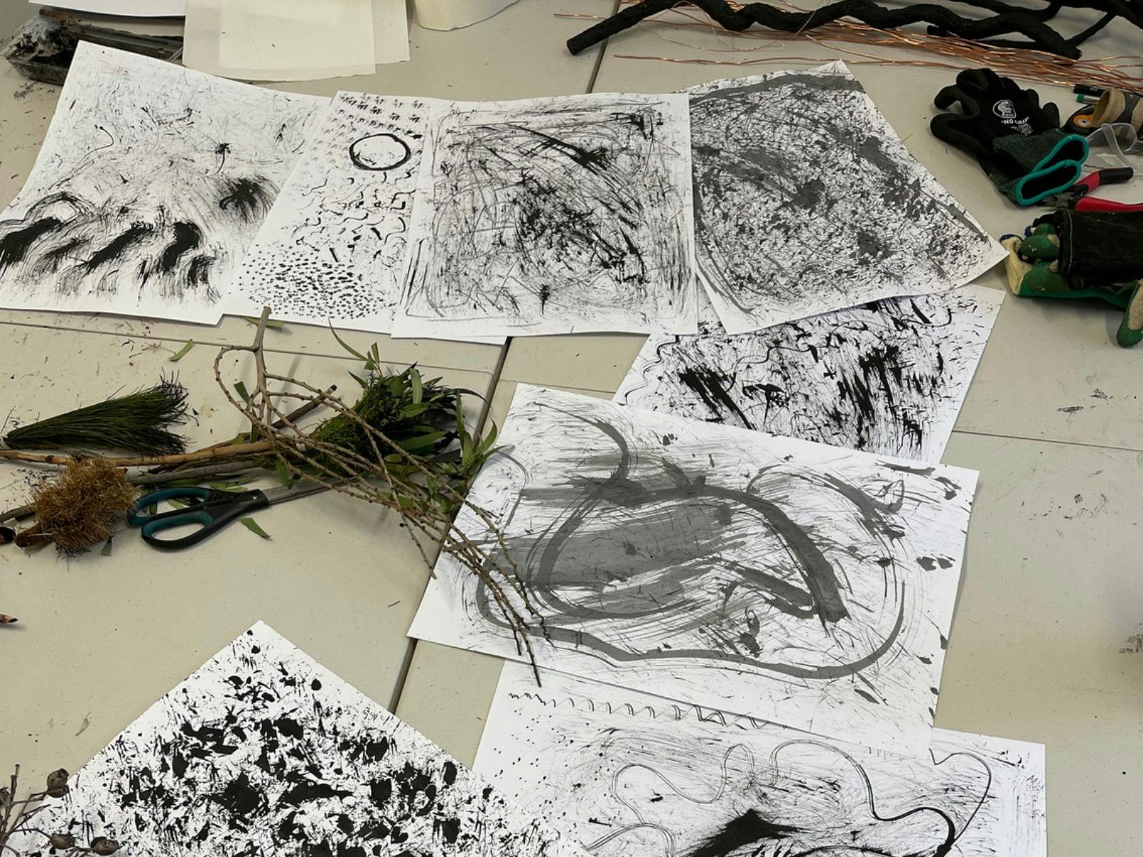 Instinctive Mark-Making: Brushes and Ink from the Landscape