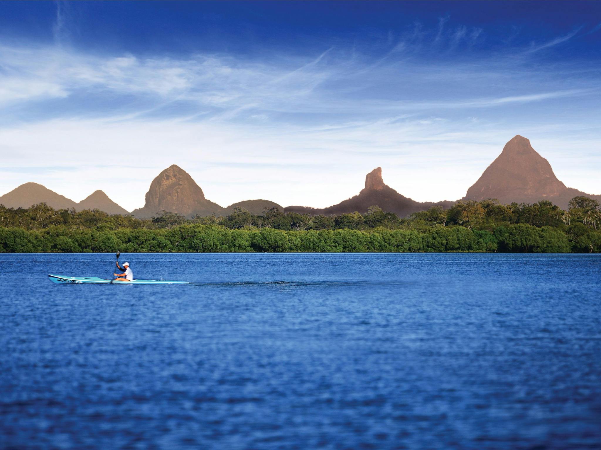 Glass House Mountains view from river Glass House Mountains view from river