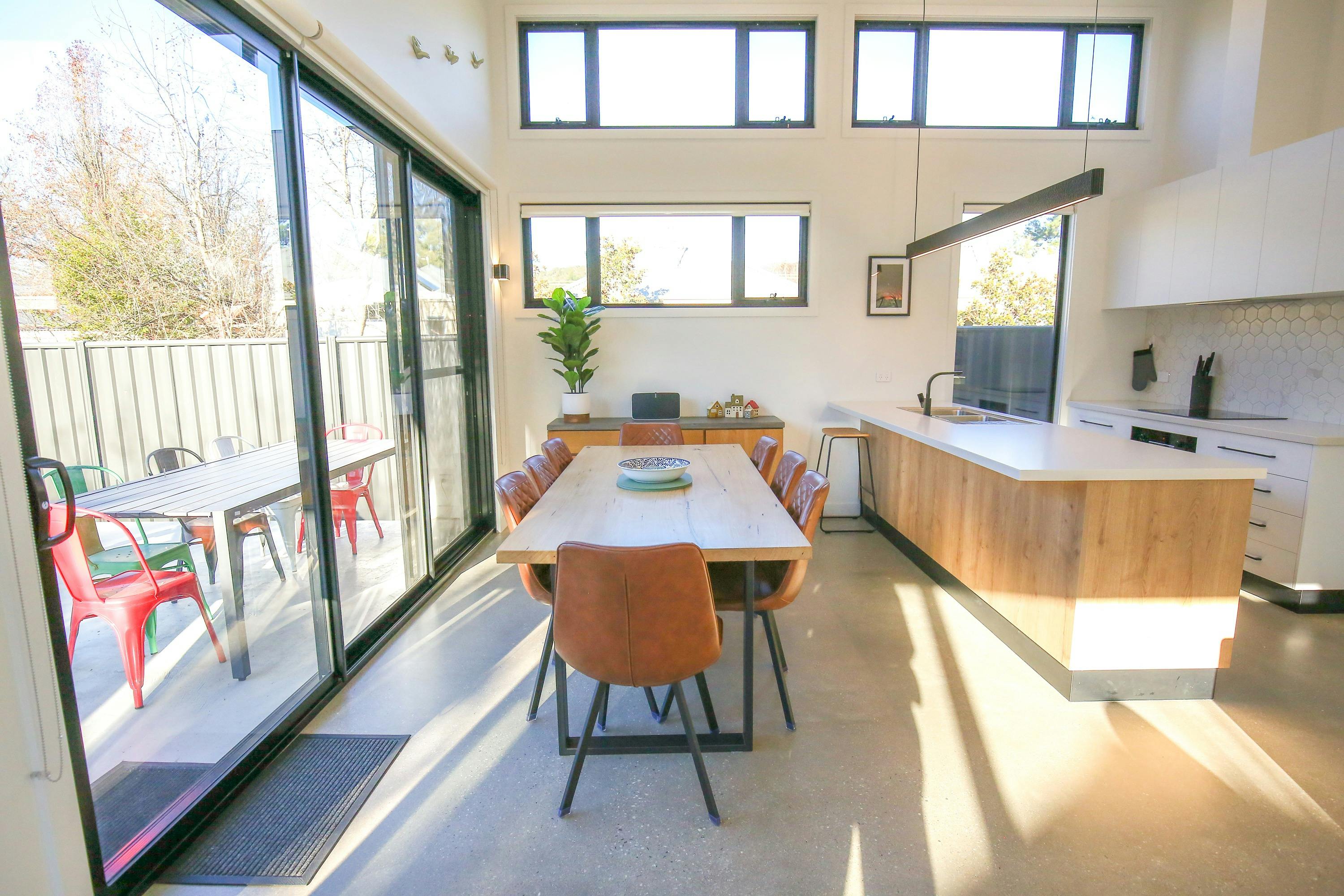 Dining area and kitchen