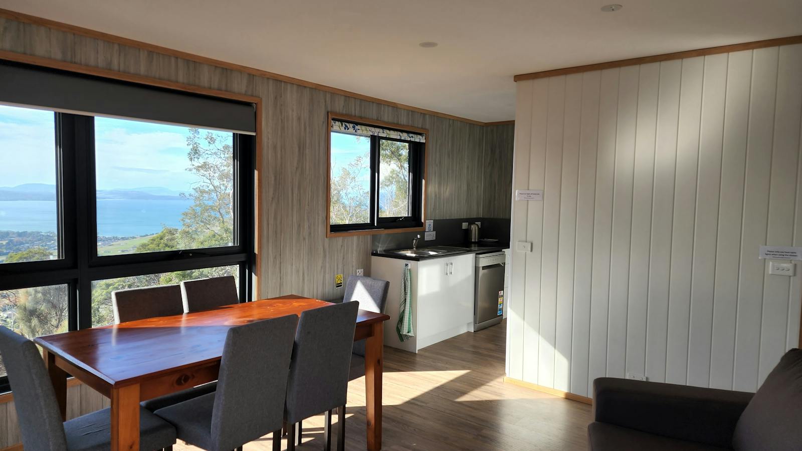 Comfortable living and dining area with beautiful views