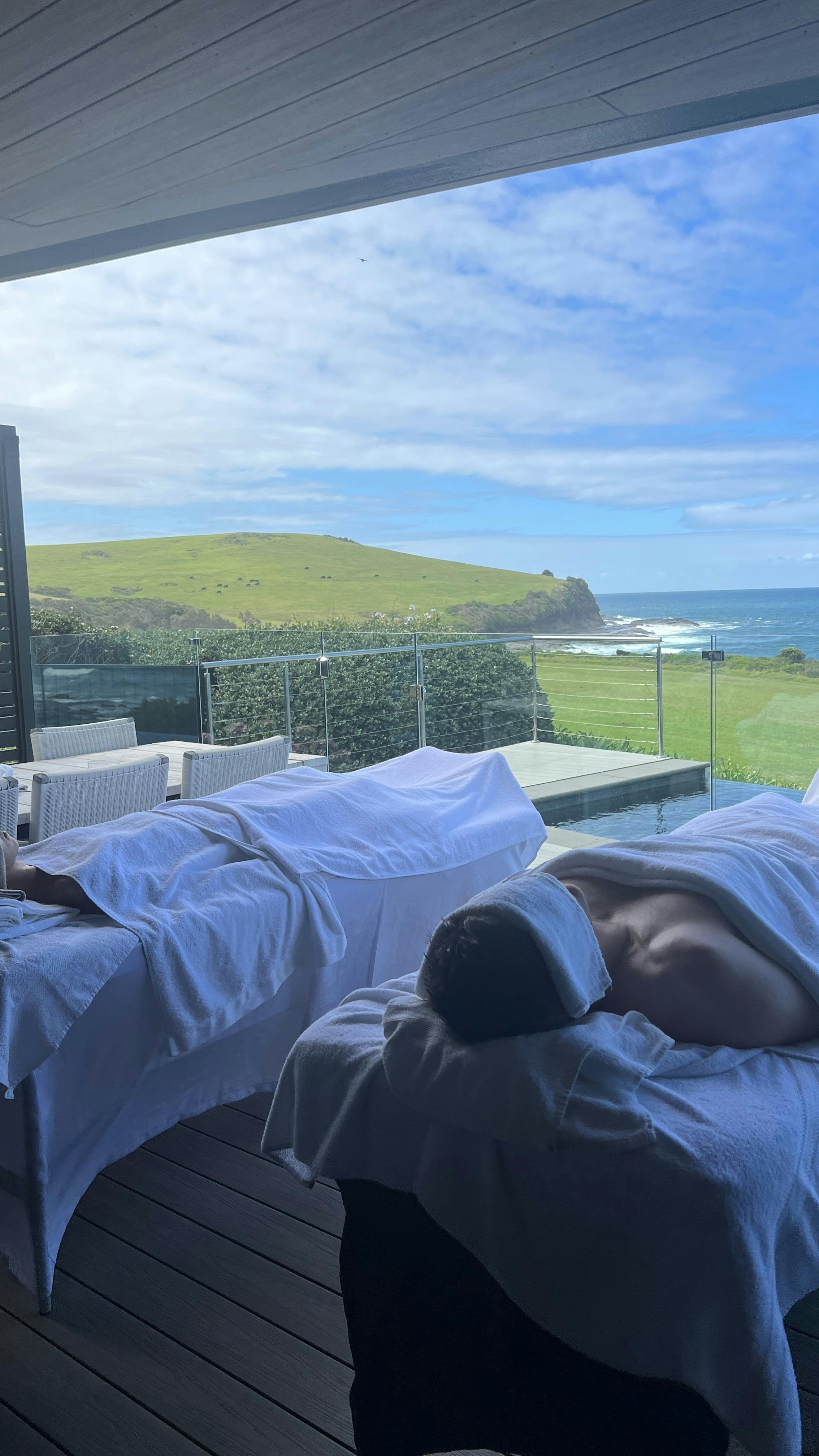 “We offer luxury mobile massage, facials, yoga, and Pilates for group getaways on the South Coast