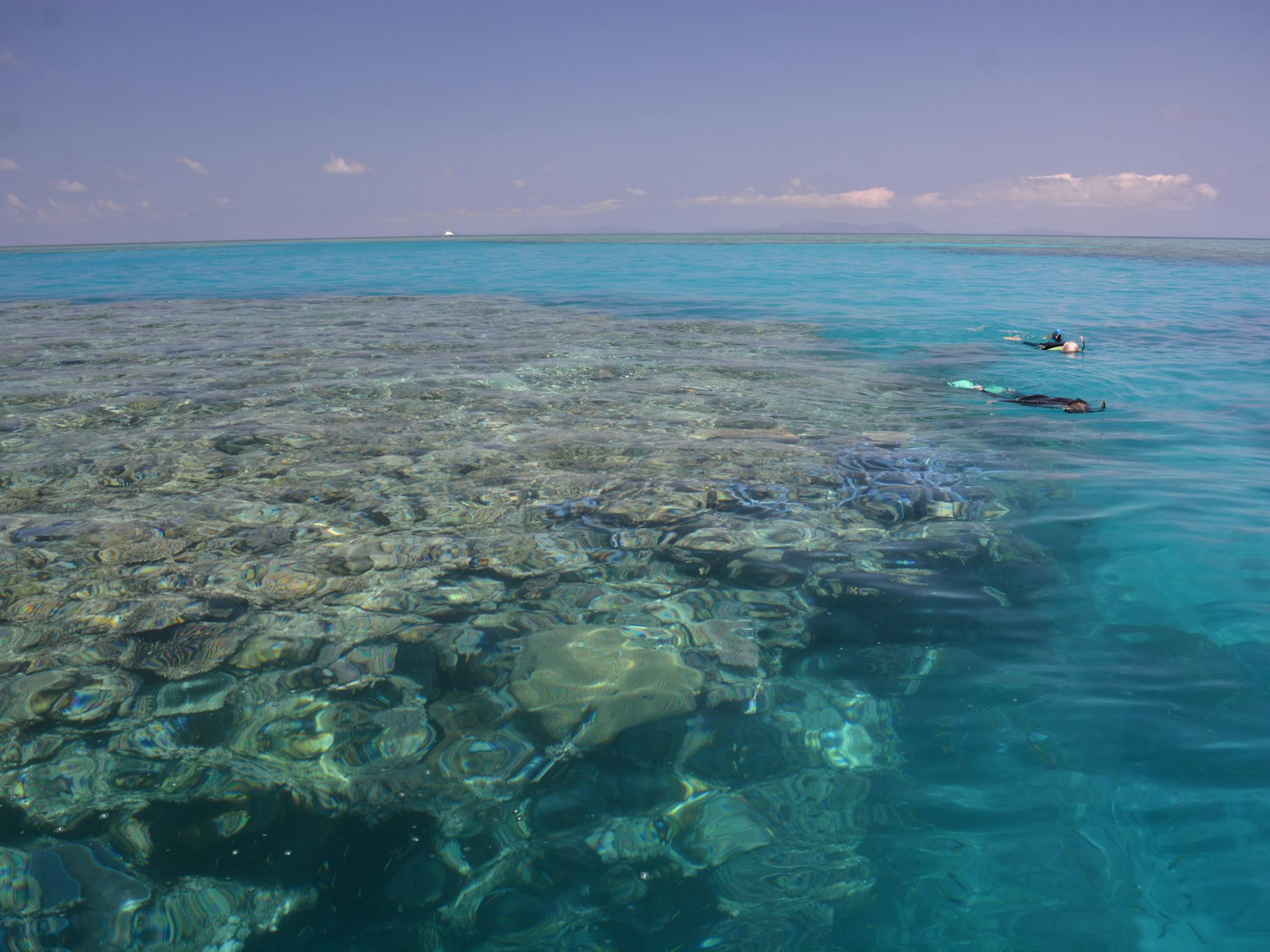 Crystal clear water for snorkelling on the outer Great Barrier Reef Crystal clear water for snorkelling on the outer Great Barrier Reef